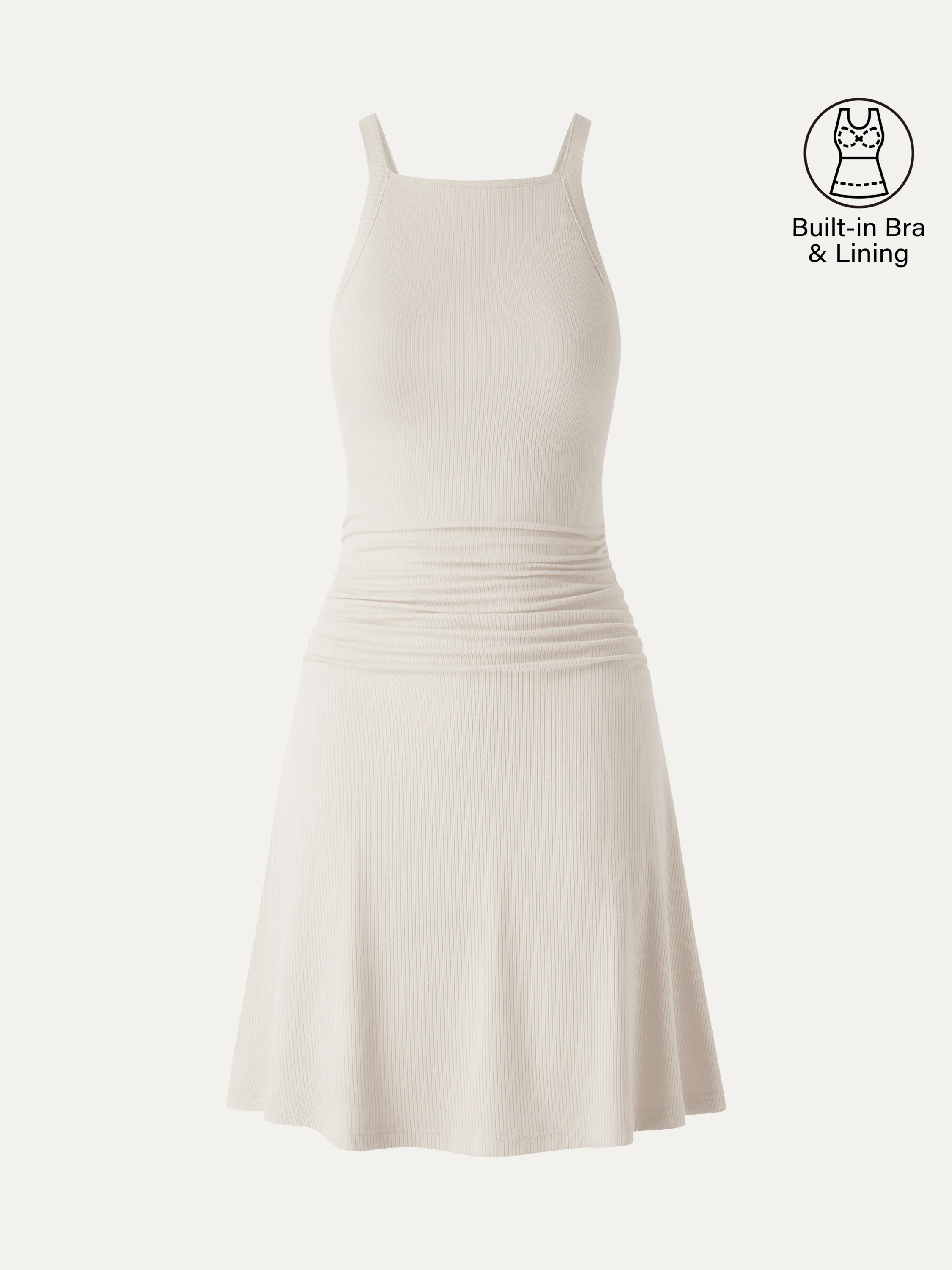 CoolTouch Square Neck Ruched Mini Bra Dress - Image 15