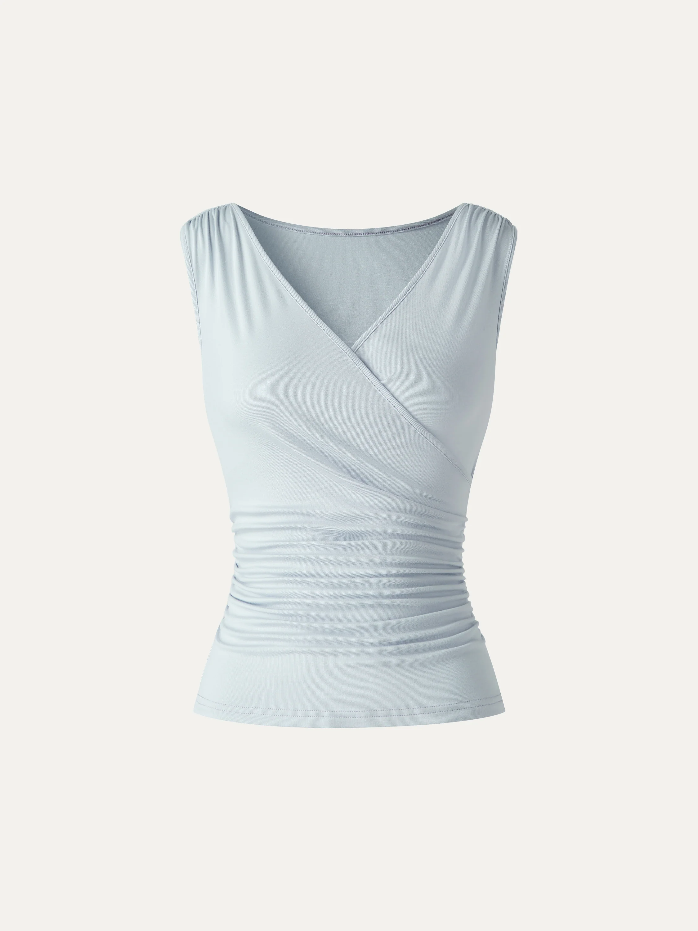 CoolTouch Surplice Neck Gathered Waist Top - Image 12