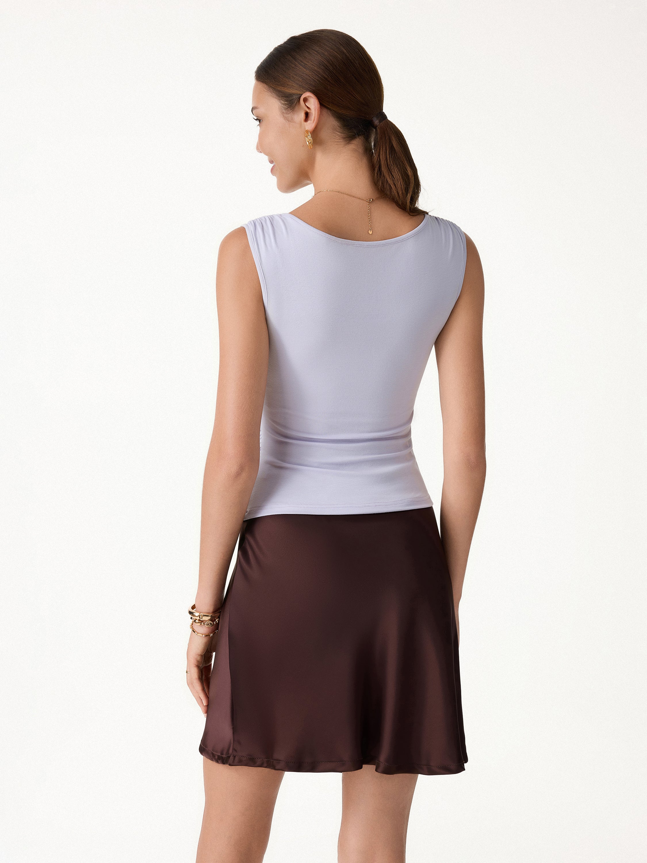 CoolTouch Surplice Neck Gathered Waist Top - Image 4