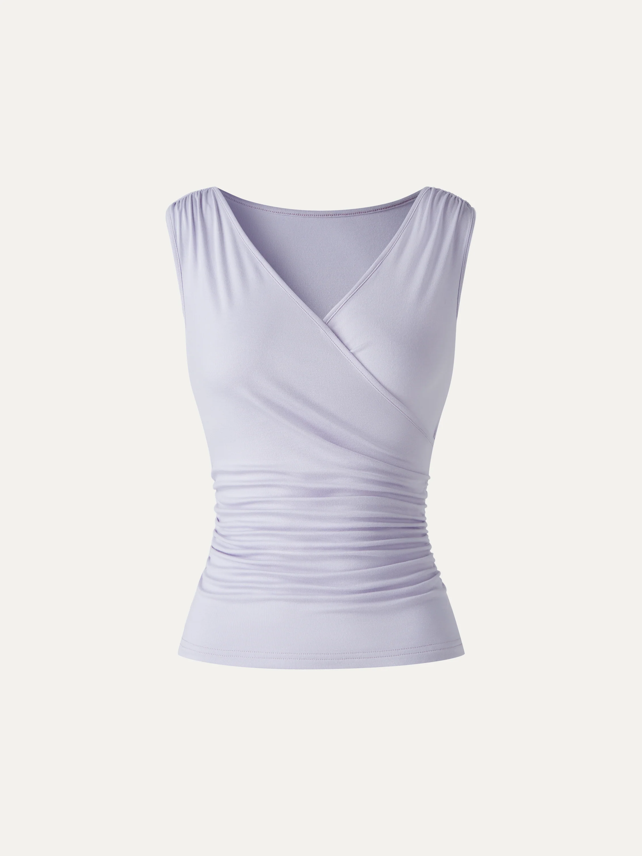 CoolTouch Surplice Neck Gathered Waist Top - Image 6
