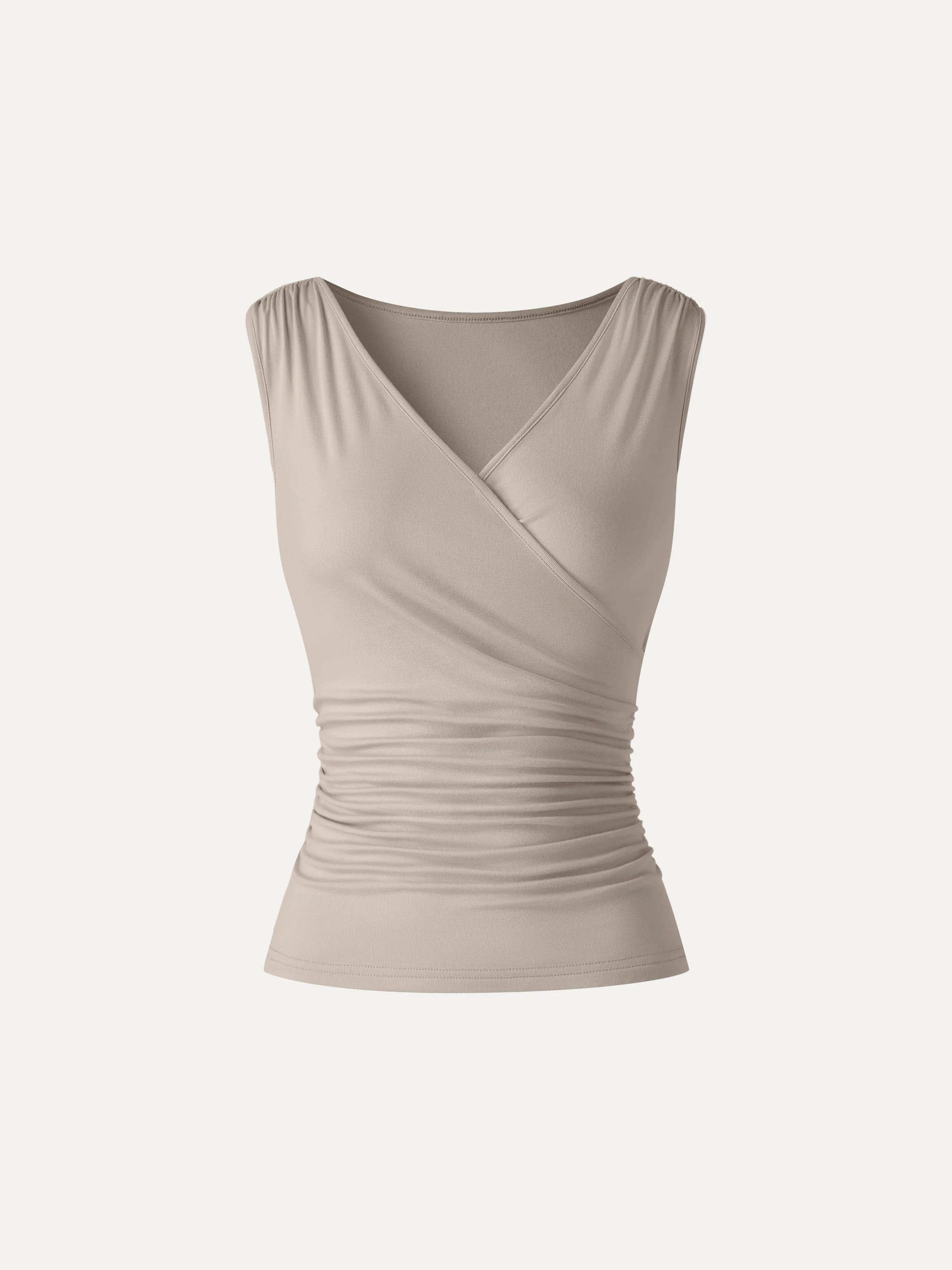 CoolTouch Surplice Neck Gathered Waist Top - Image 7