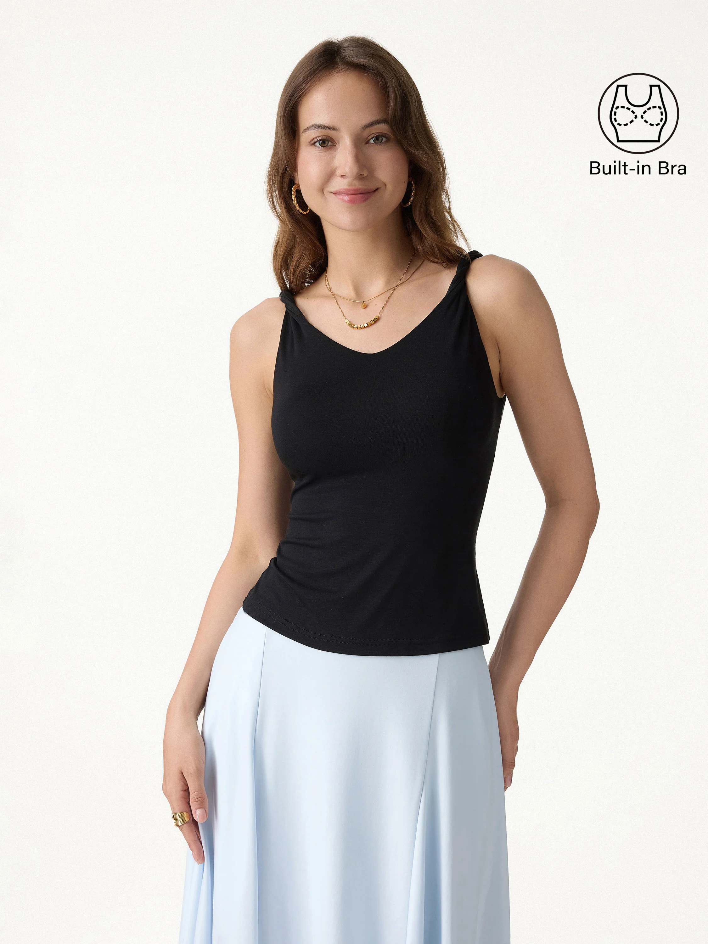 CoolTouch Twisted Strap V-Neck Bra Tank - Image 3