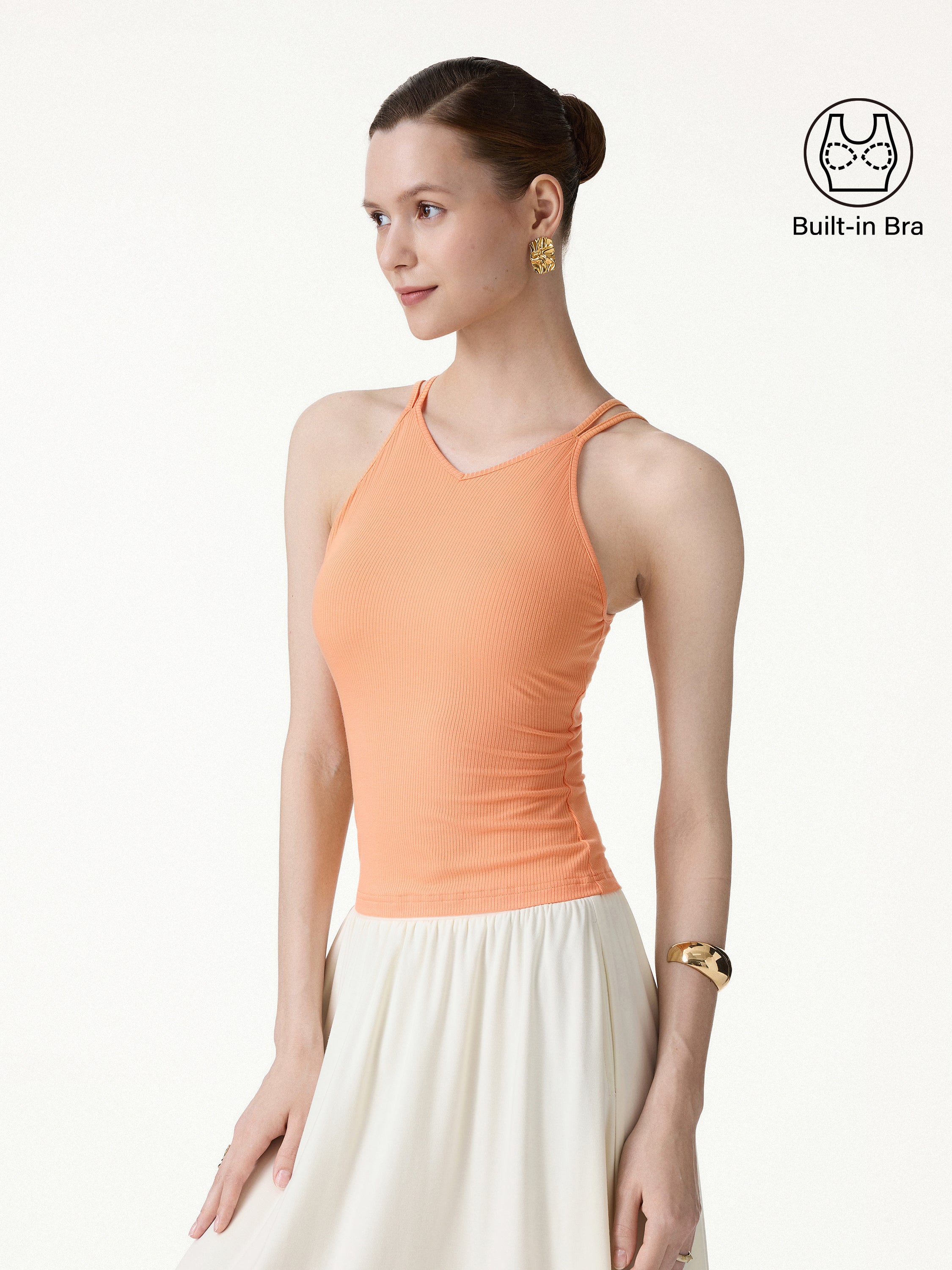 CoolTouch V-Neck Spaghetti Bra Tank - Image 4