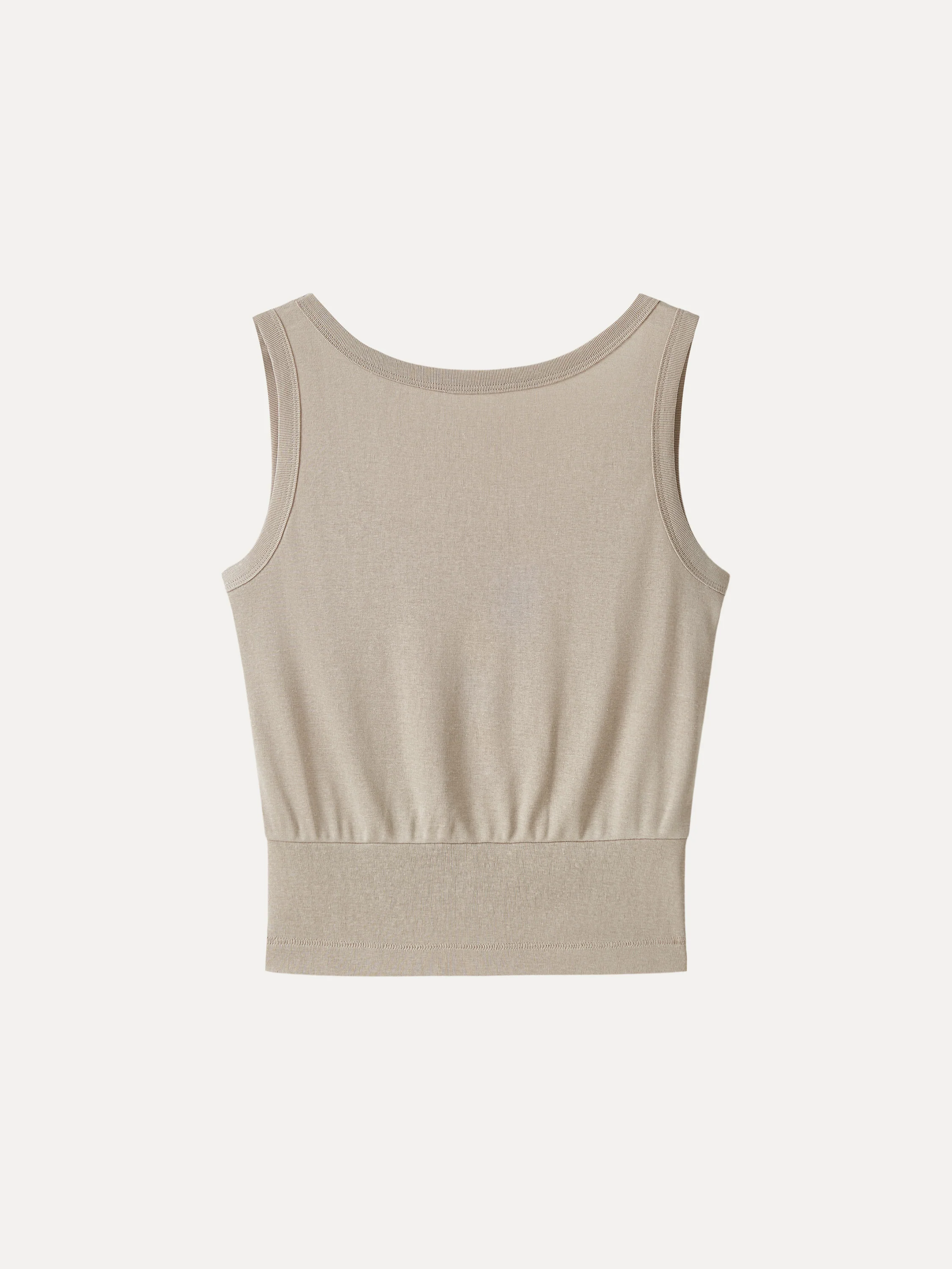 Cotton-Linen Blend Reversible Boatneck Low Back Top - Image 13