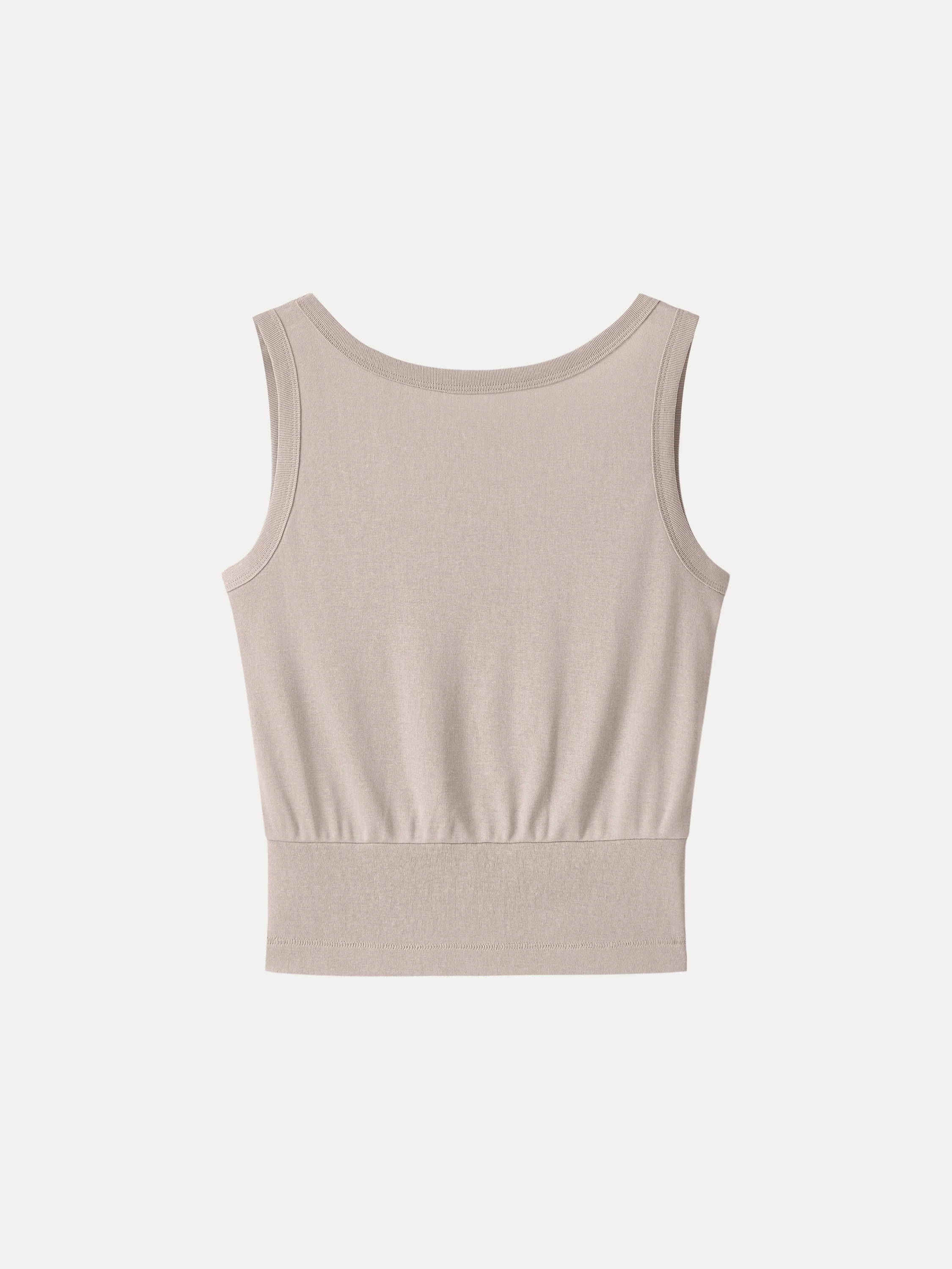 Cotton-Linen Blend Reversible Boatneck Low Back Top - Image 7