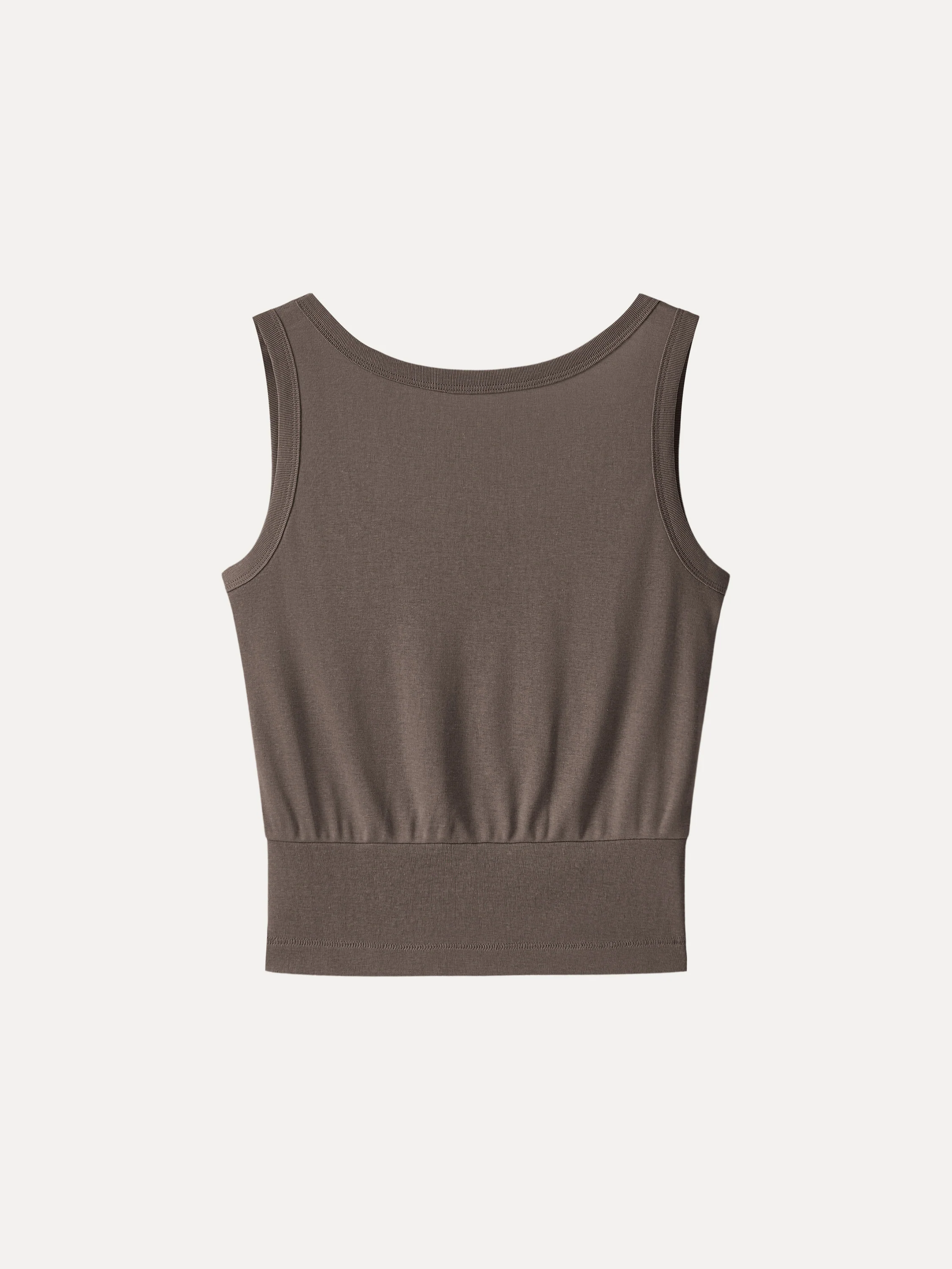 Cotton-Linen Blend Reversible Boatneck Low Back Top - Image 9