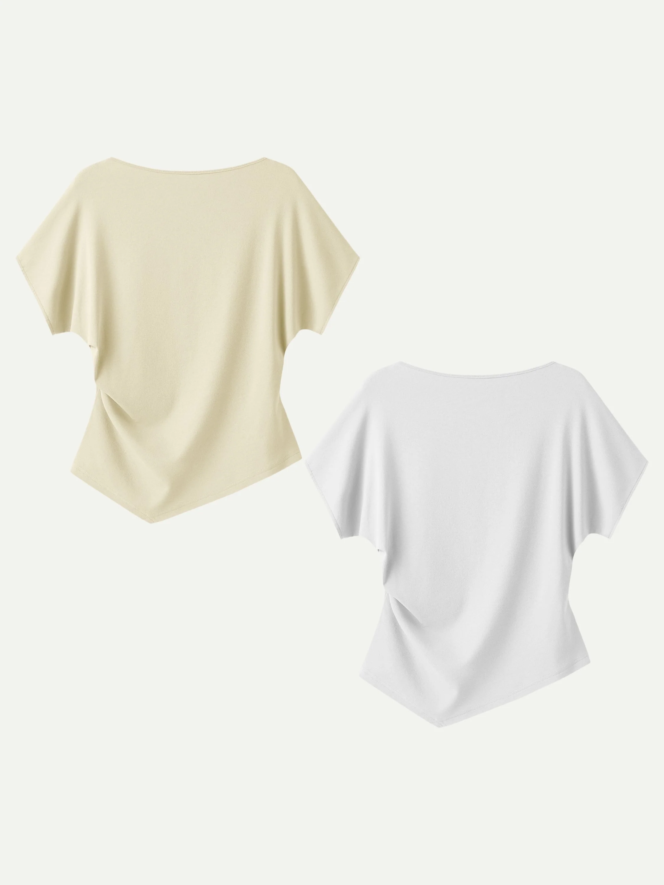 Cotton Lyocell Boatneck Angled Summer Tee - Image 19