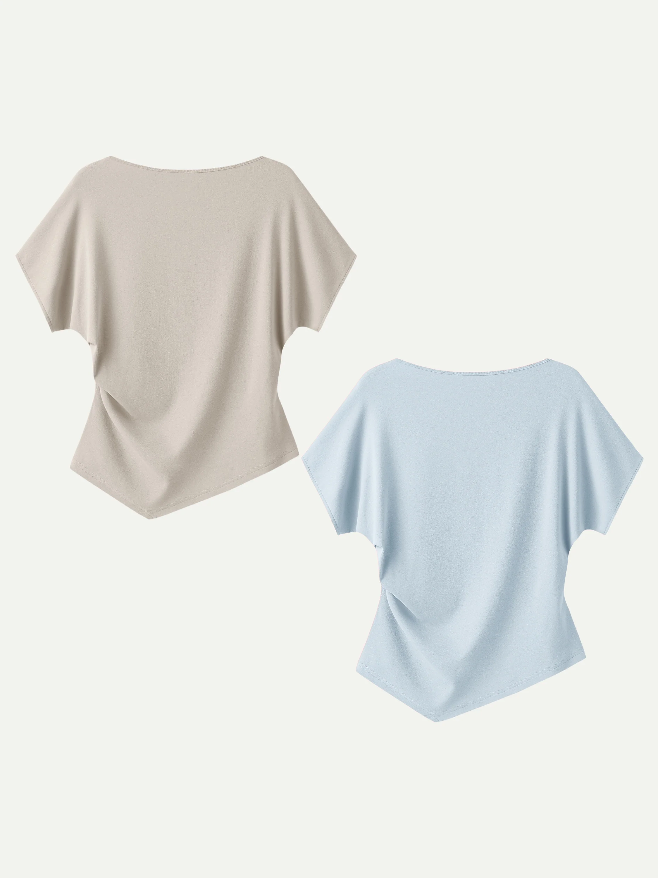 Cotton Lyocell Boatneck Angled Summer Tee - Image 20