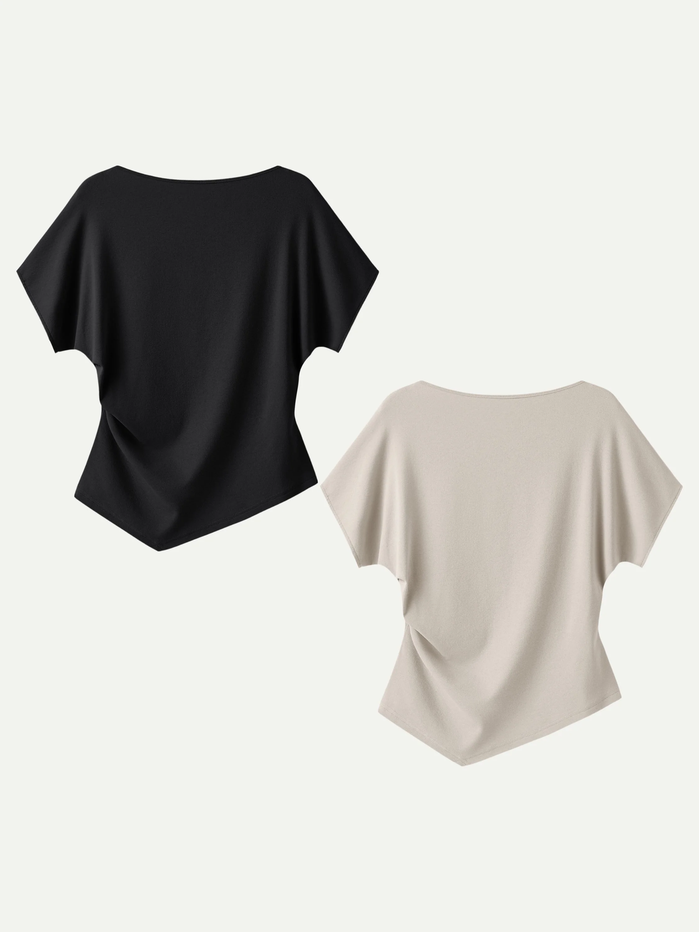 Cotton Lyocell Boatneck Angled Summer Tee - Image 21