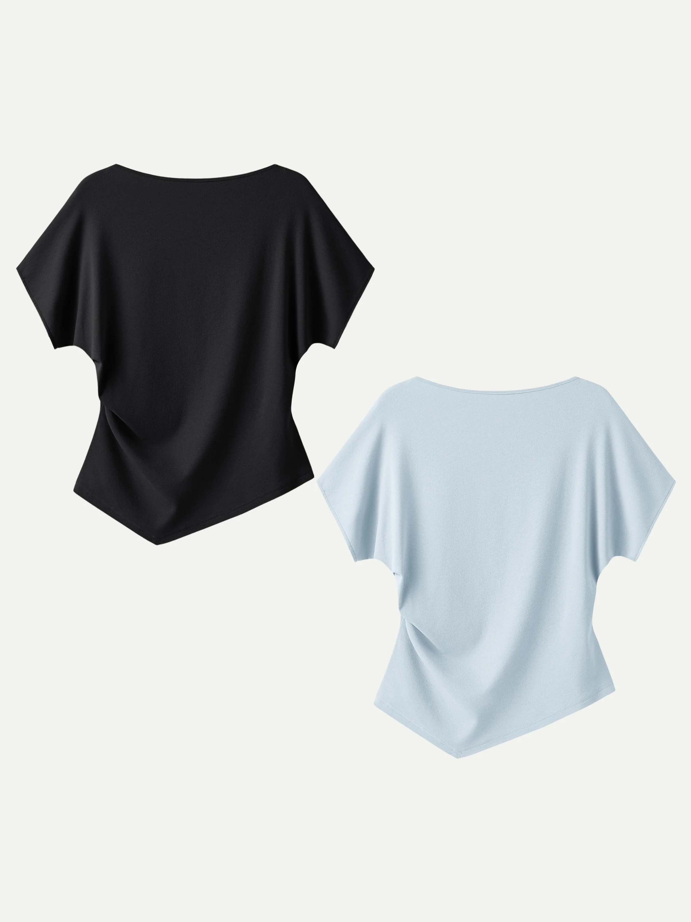 Cotton Lyocell Boatneck Angled Summer Tee - Image 23