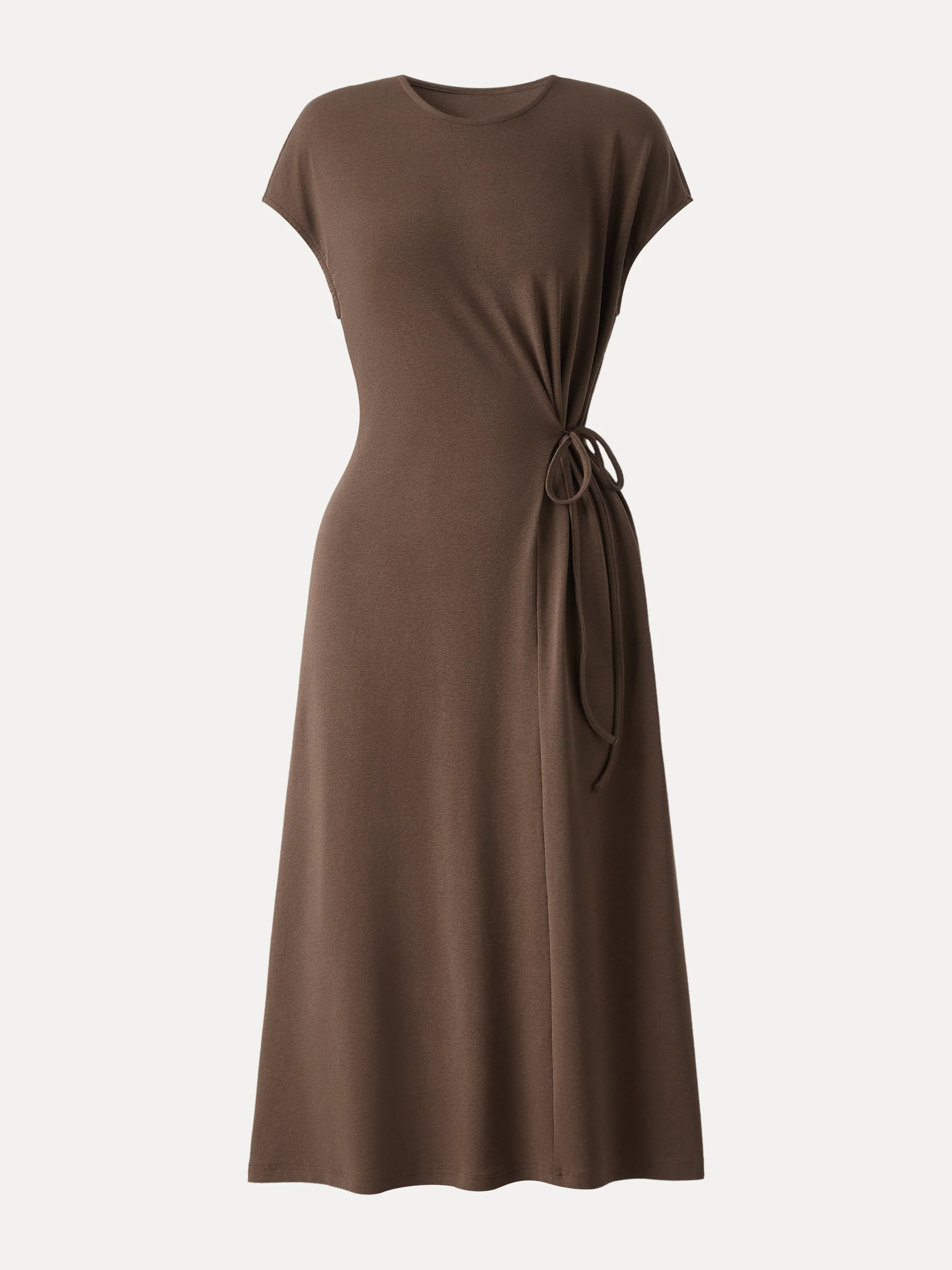 Cotton Lyocell Easy Airy Midi Dress with Self-Tie - Image 7