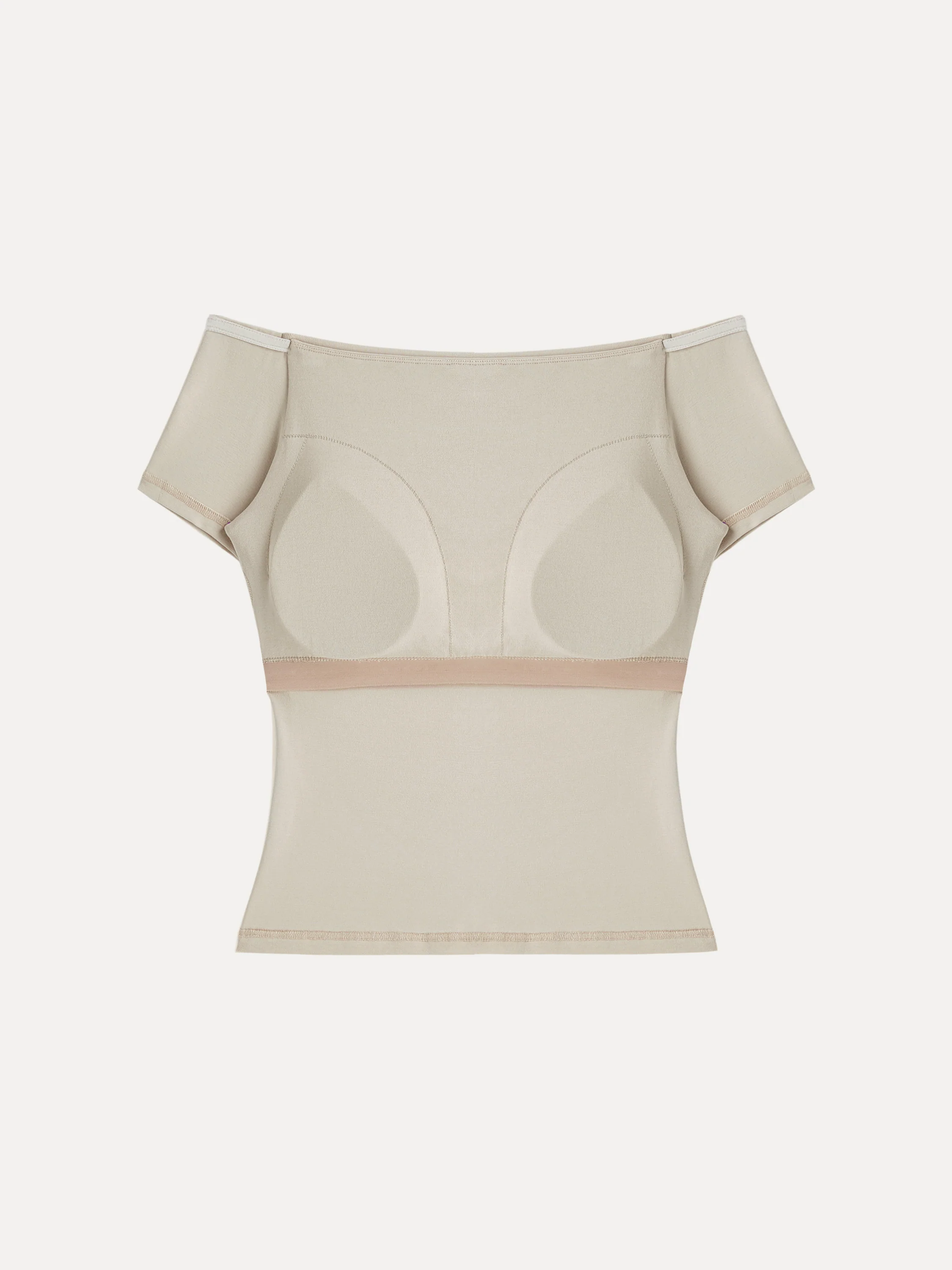 Cotton Lyocell Non-Slip Off-the-Shoulder Bra Top - Image 6