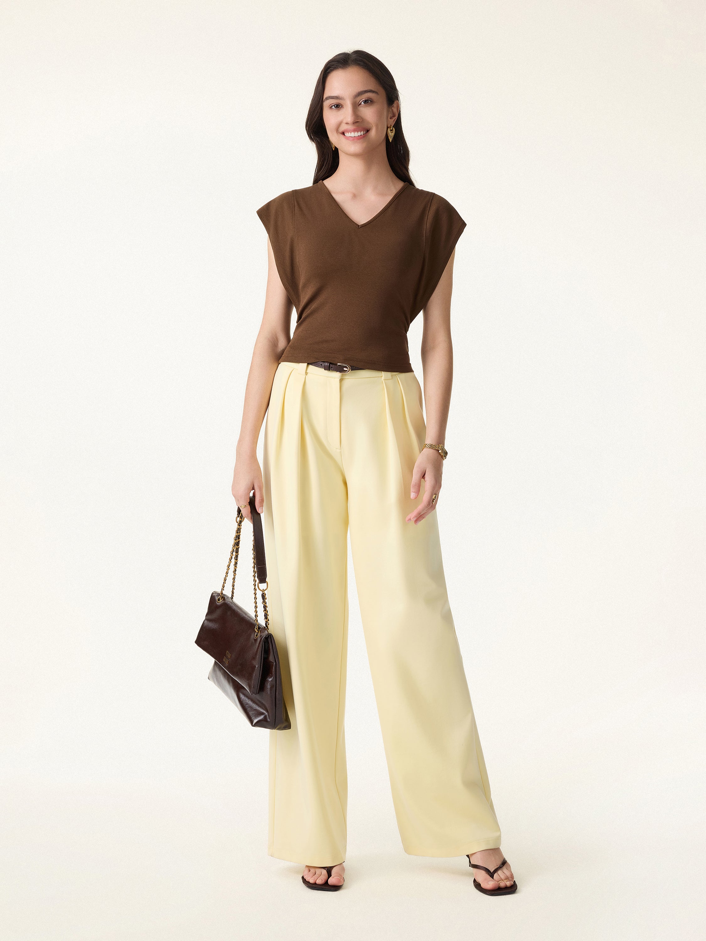 Cotton Lyocell V-Neck Summer Tee - Image 2