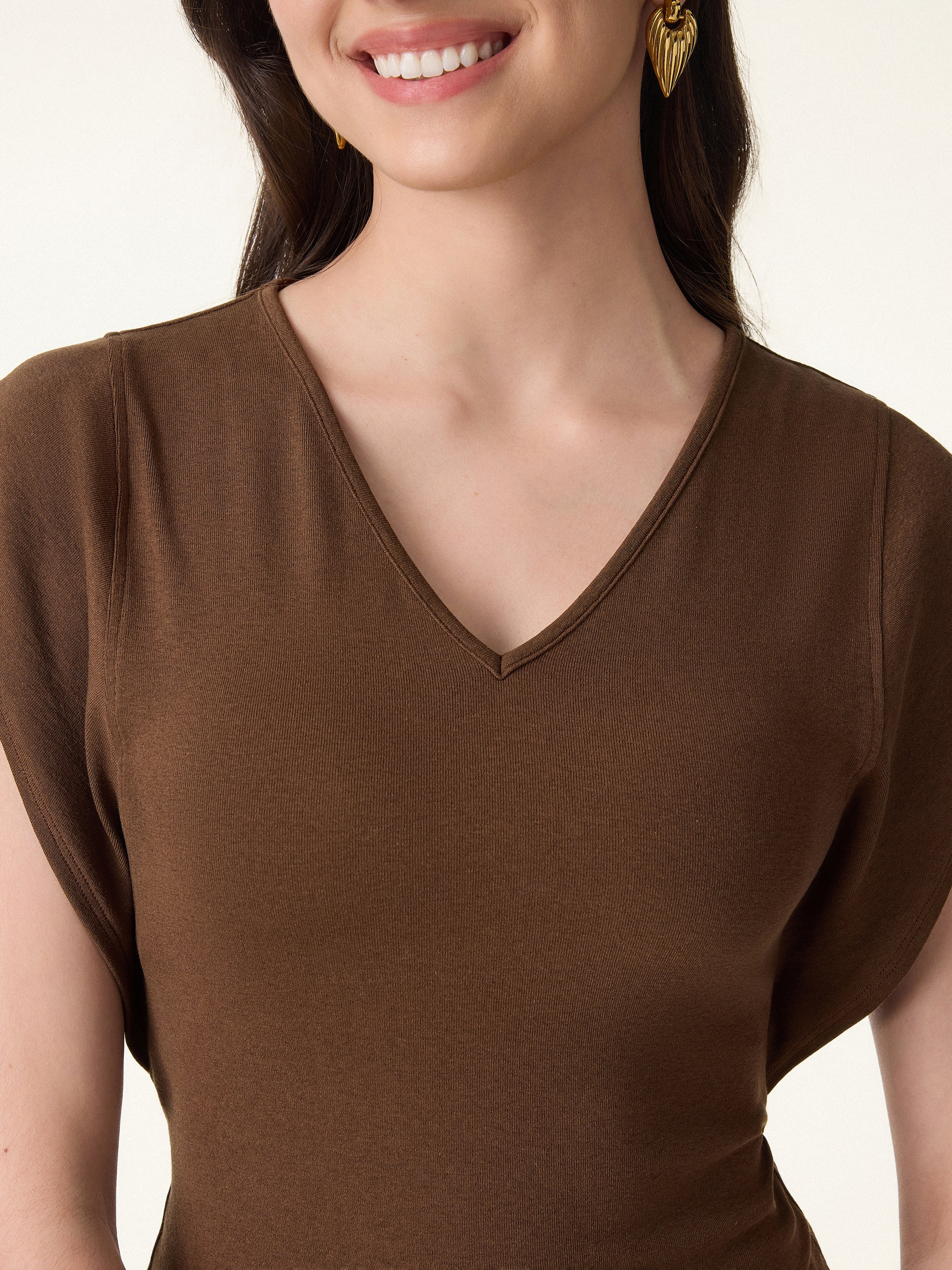 Cotton Lyocell V-Neck Summer Tee - Image 6