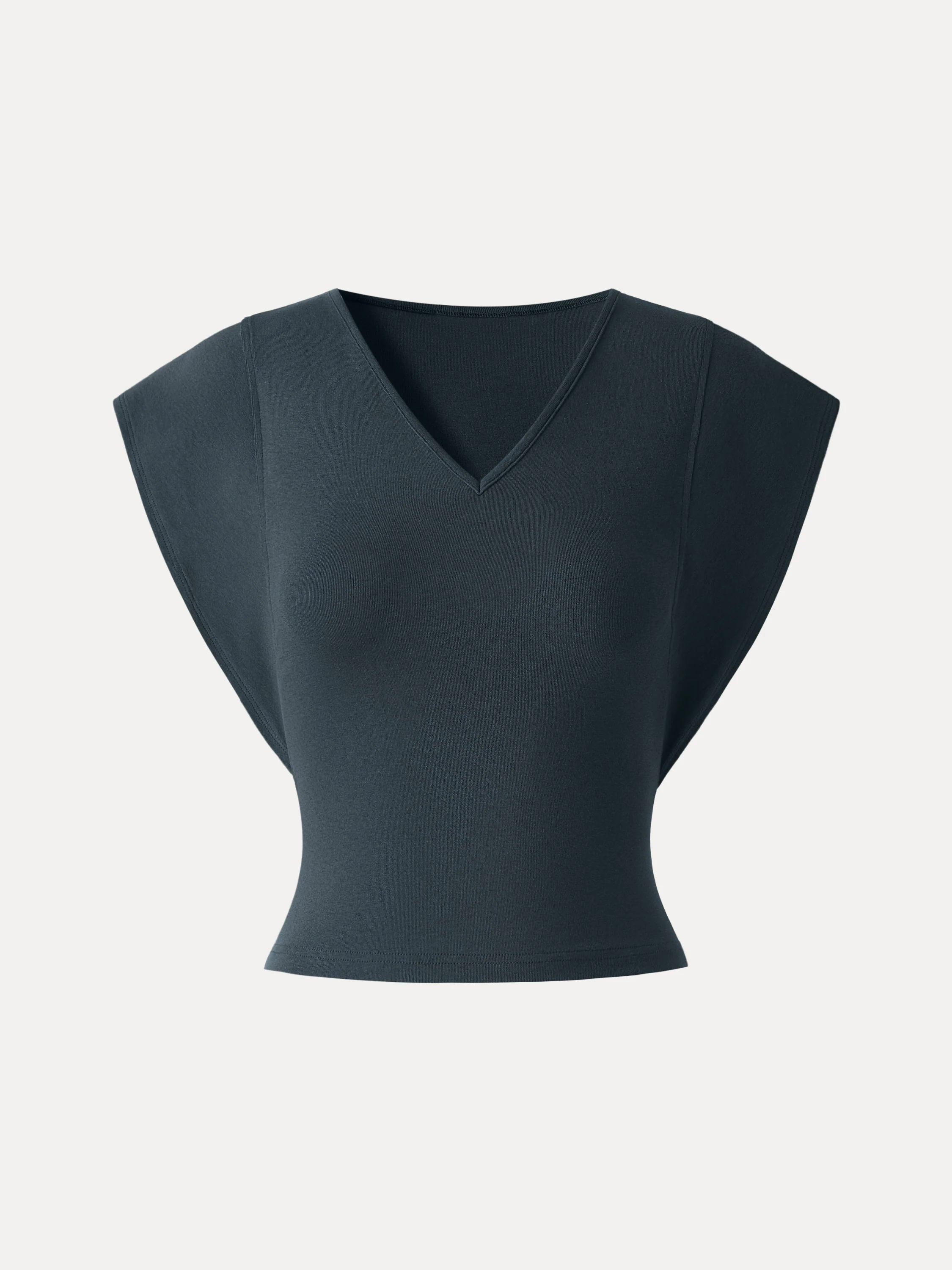 Cotton Lyocell V-Neck Summer Tee - Image 7