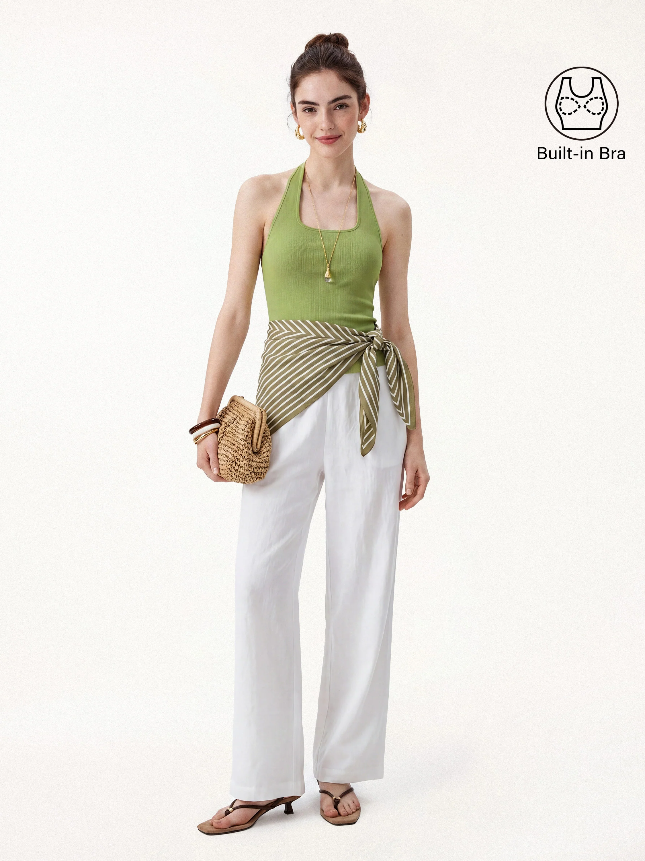Cotton Square Halter Neck Bra Tank - Image 10