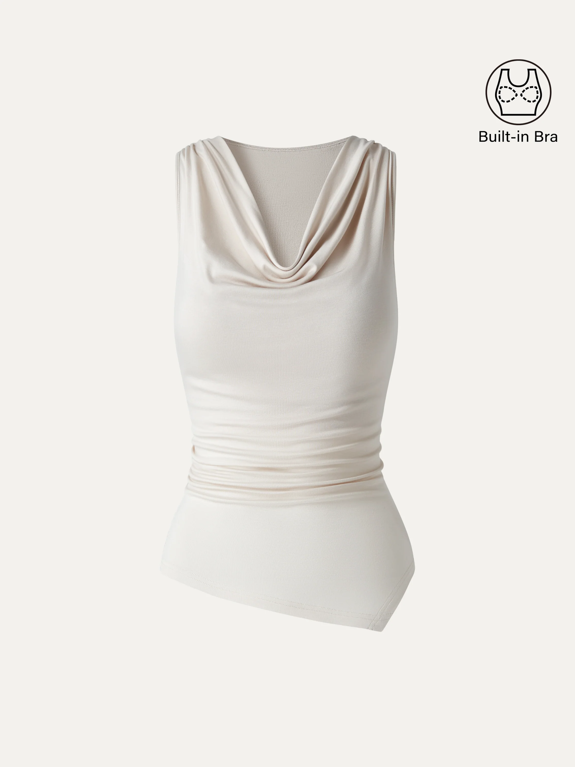 Cowl Neck Asymmetrical Sleeveless Bra Top - Image 7