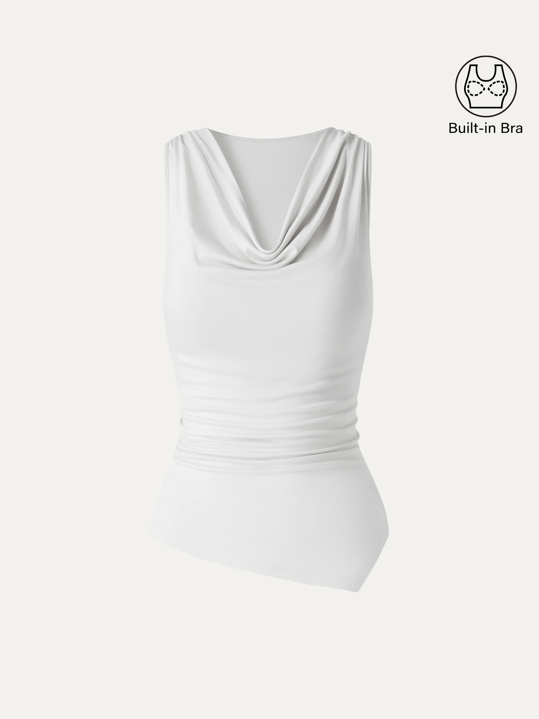 Cowl Neck Asymmetrical Sleeveless Bra Top - Image 8