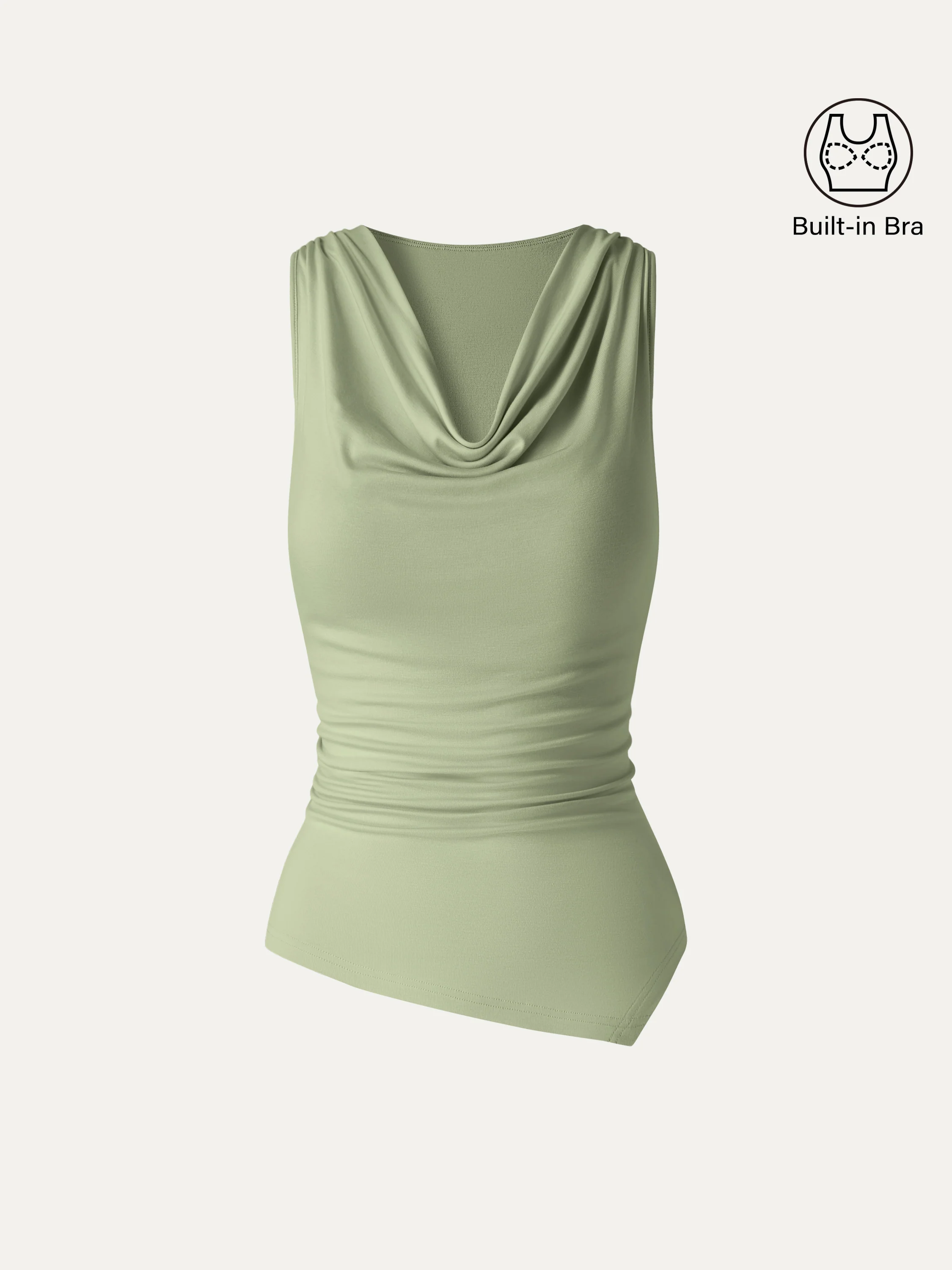 Cowl Neck Asymmetrical Sleeveless Bra Top - Image 9