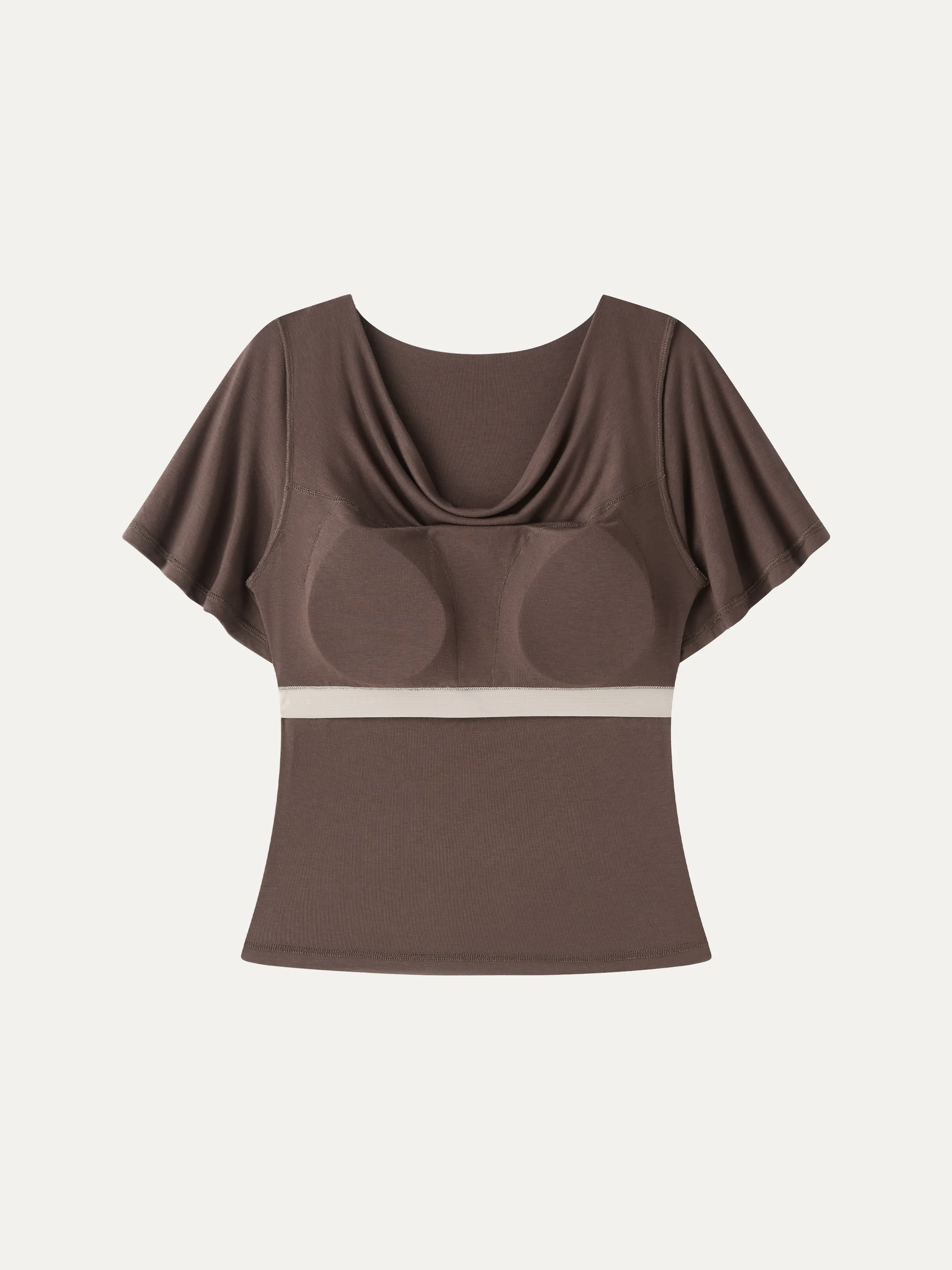 CoolTouch Cowl Neck Flutter Sleeve Bra Top - Image 6