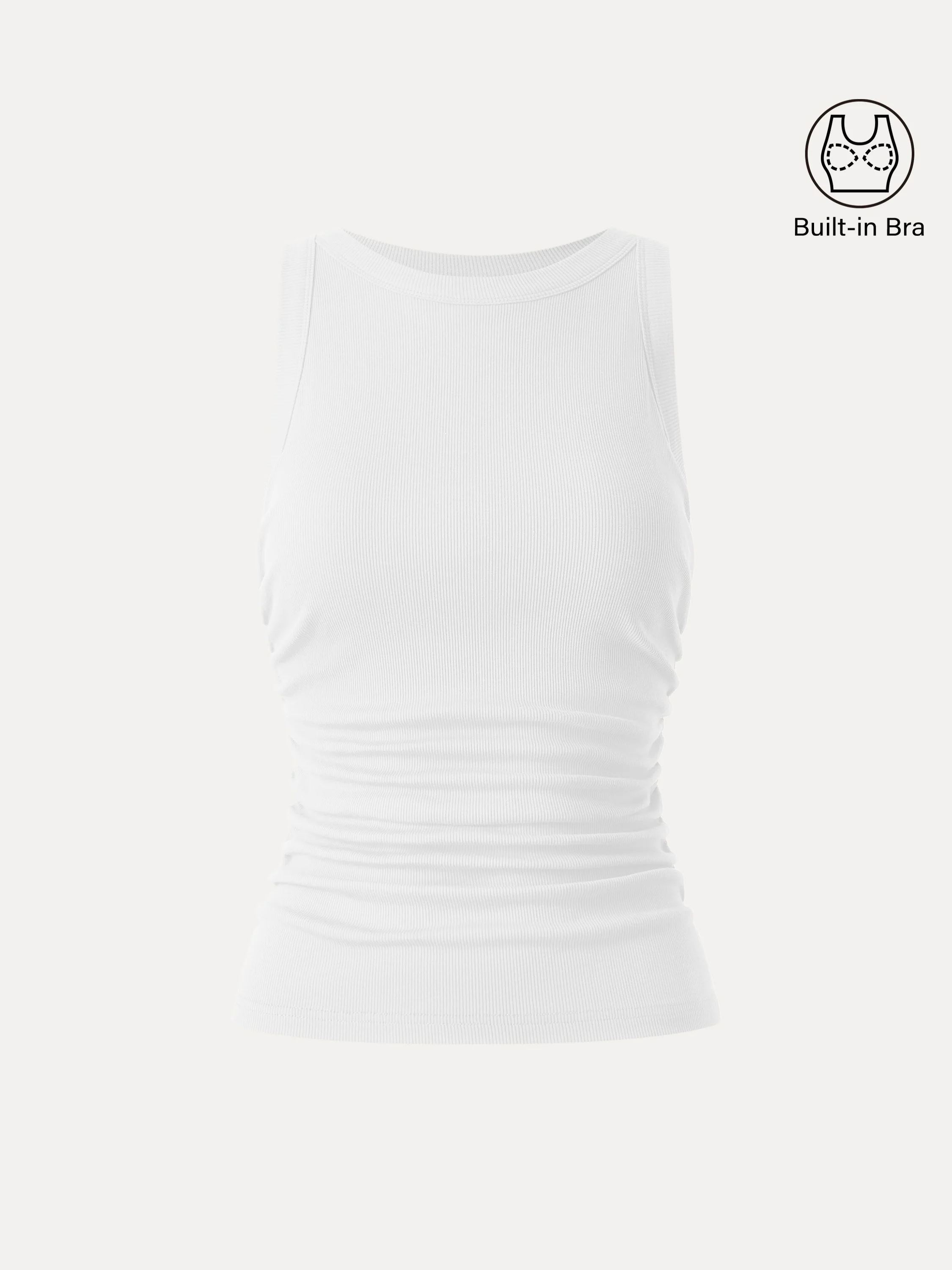 Crewneck Side Ruched Bra Tank - Image 7