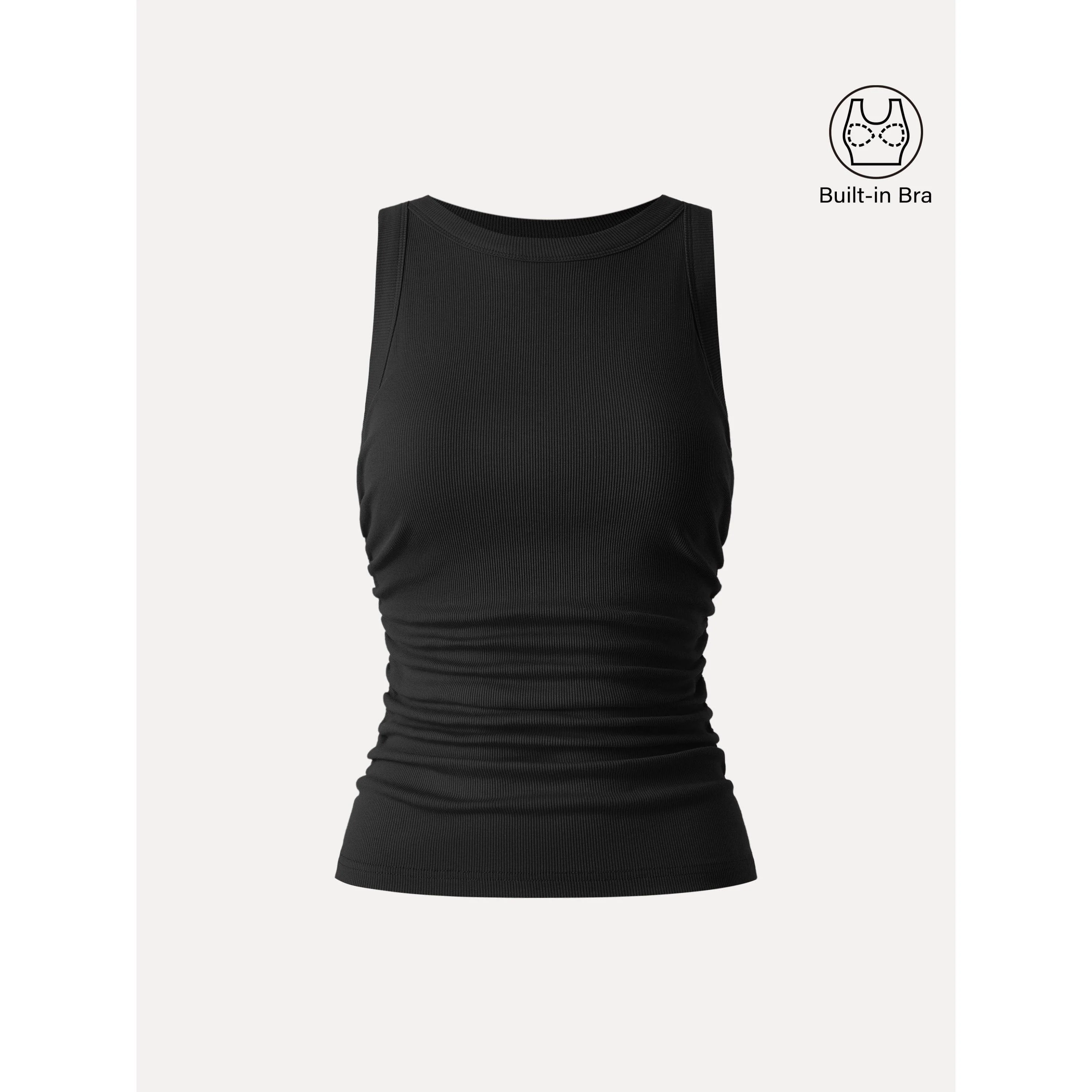 Crewneck Side Ruched Bra Tank - Image 8