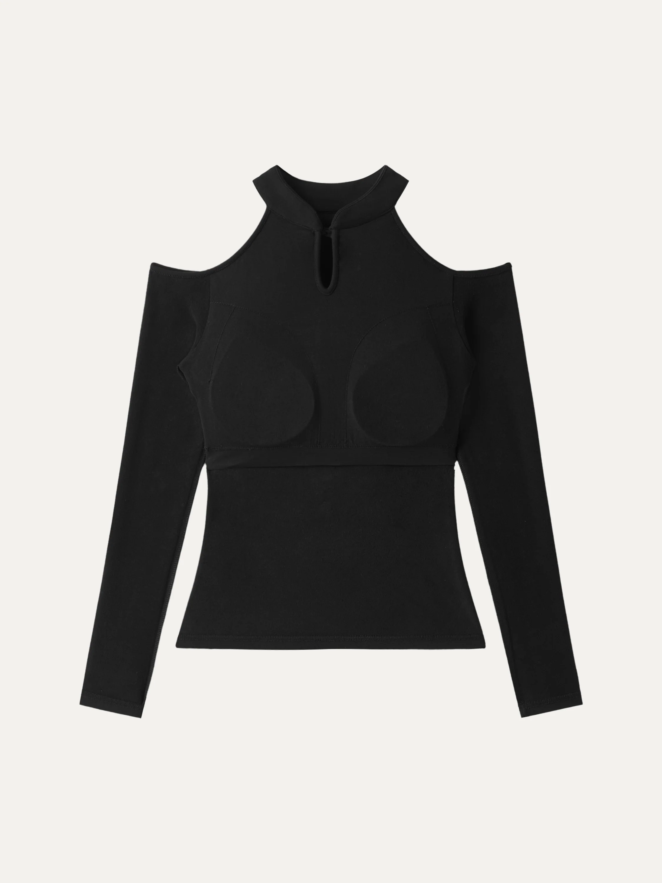Cutout Shoulder Mandarin Collar Going-out Bra Top Limited Edition - Image 6
