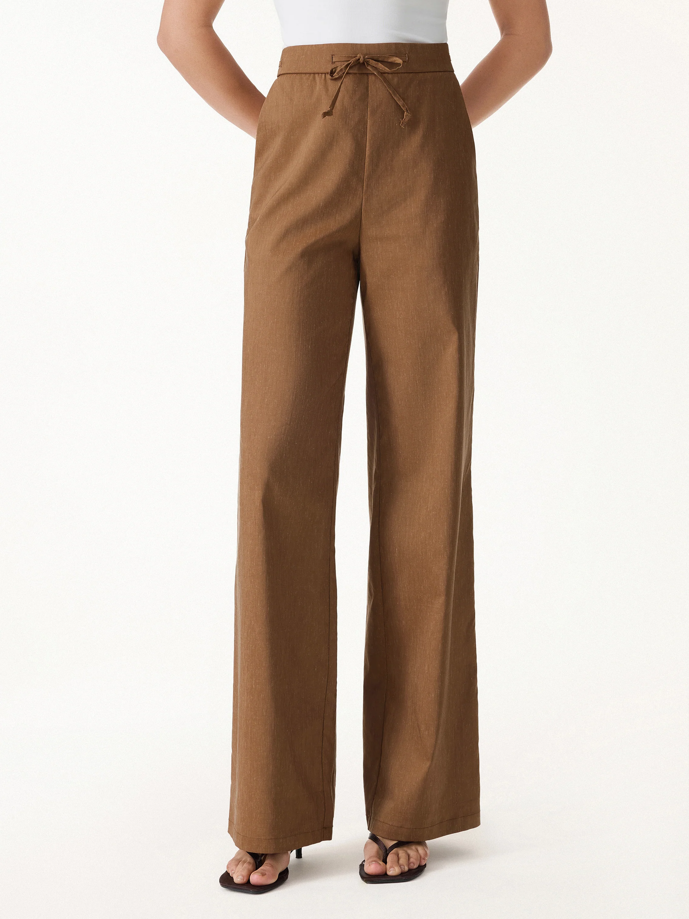 Drawstring Wide Leg Pant with Pockets