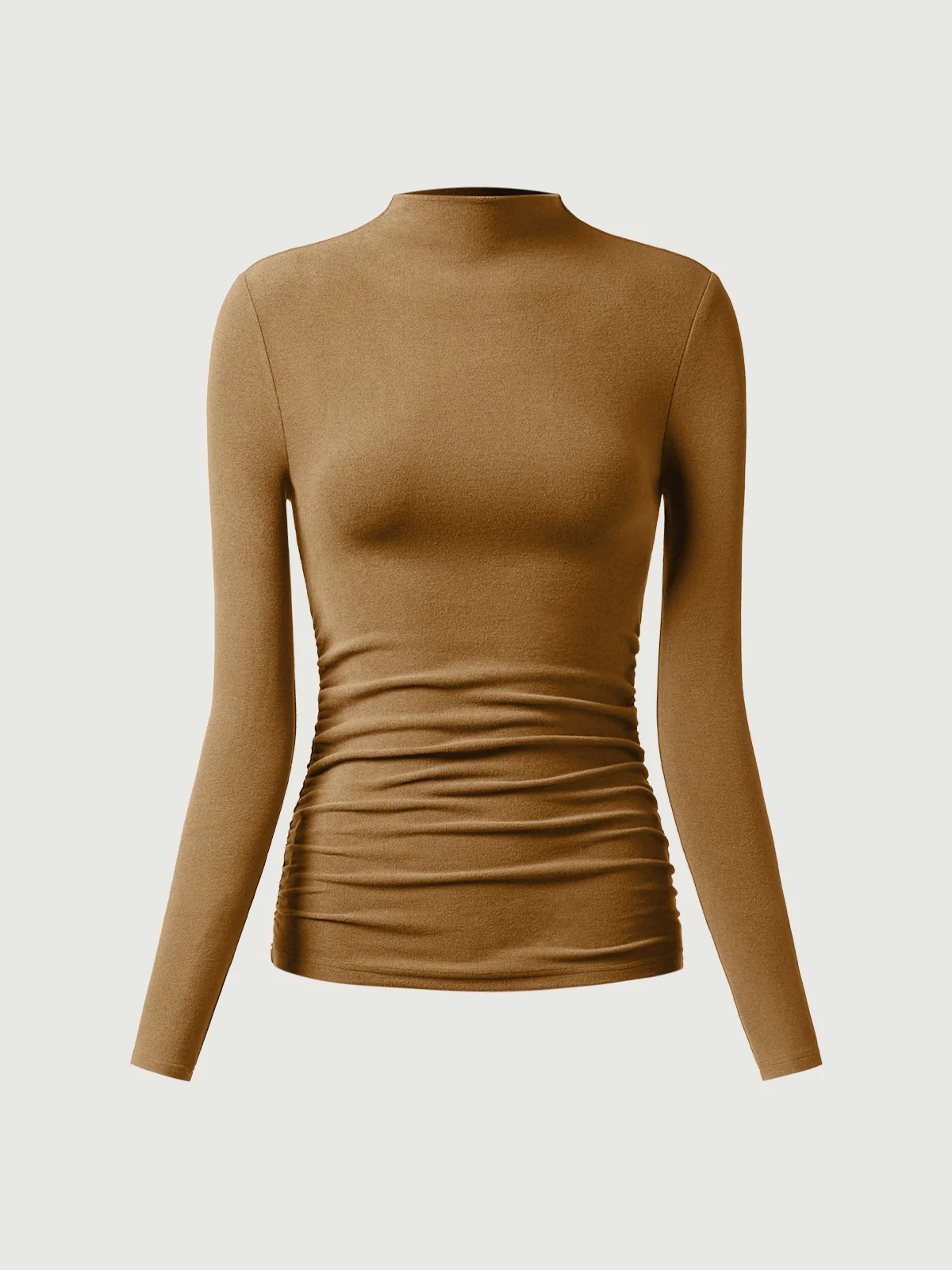 Thermal Ruched Sides Tuckable Mockneck Top - Image 15