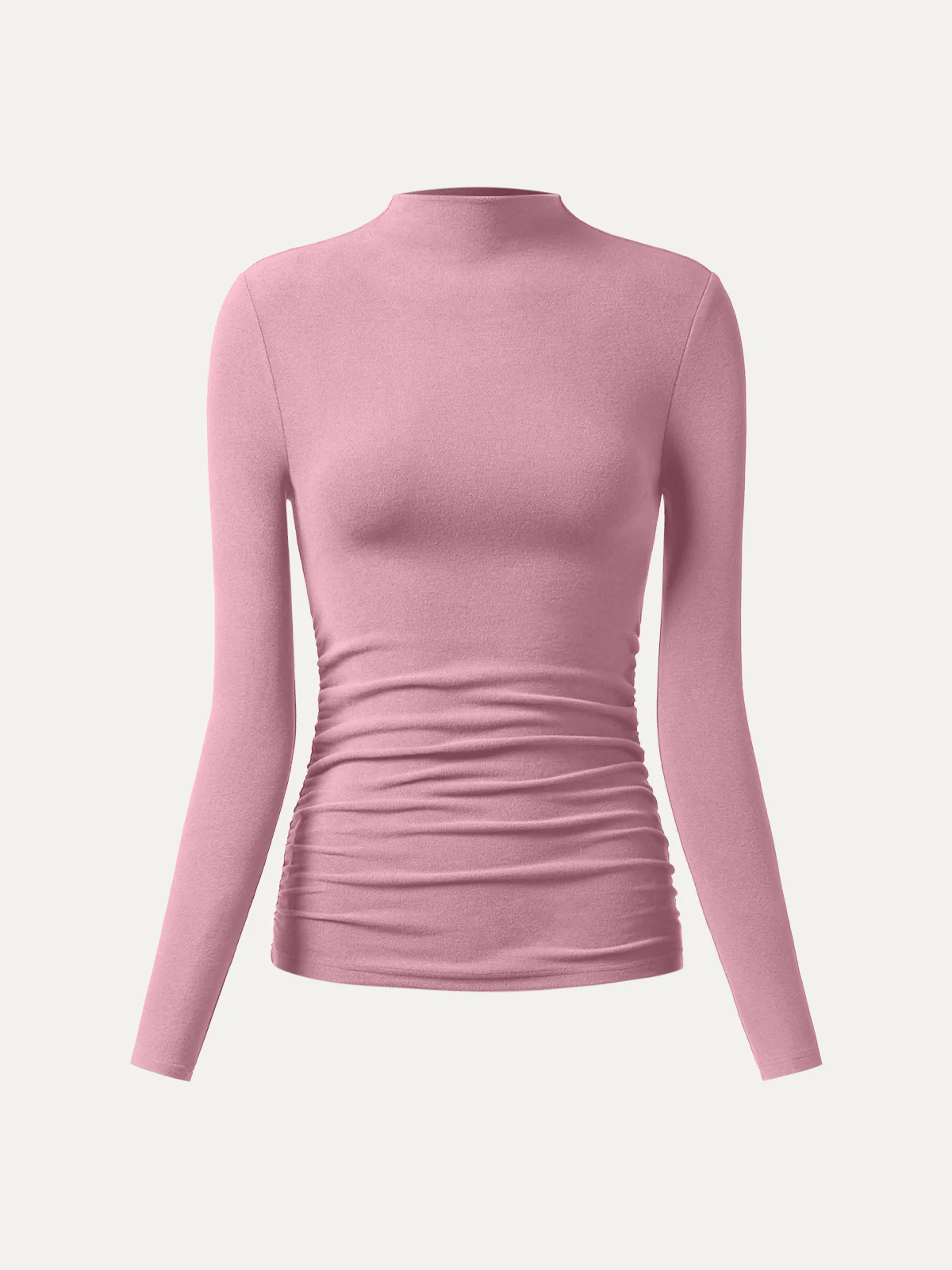 Thermal Ruched Sides Tuckable Mockneck Top - Image 24