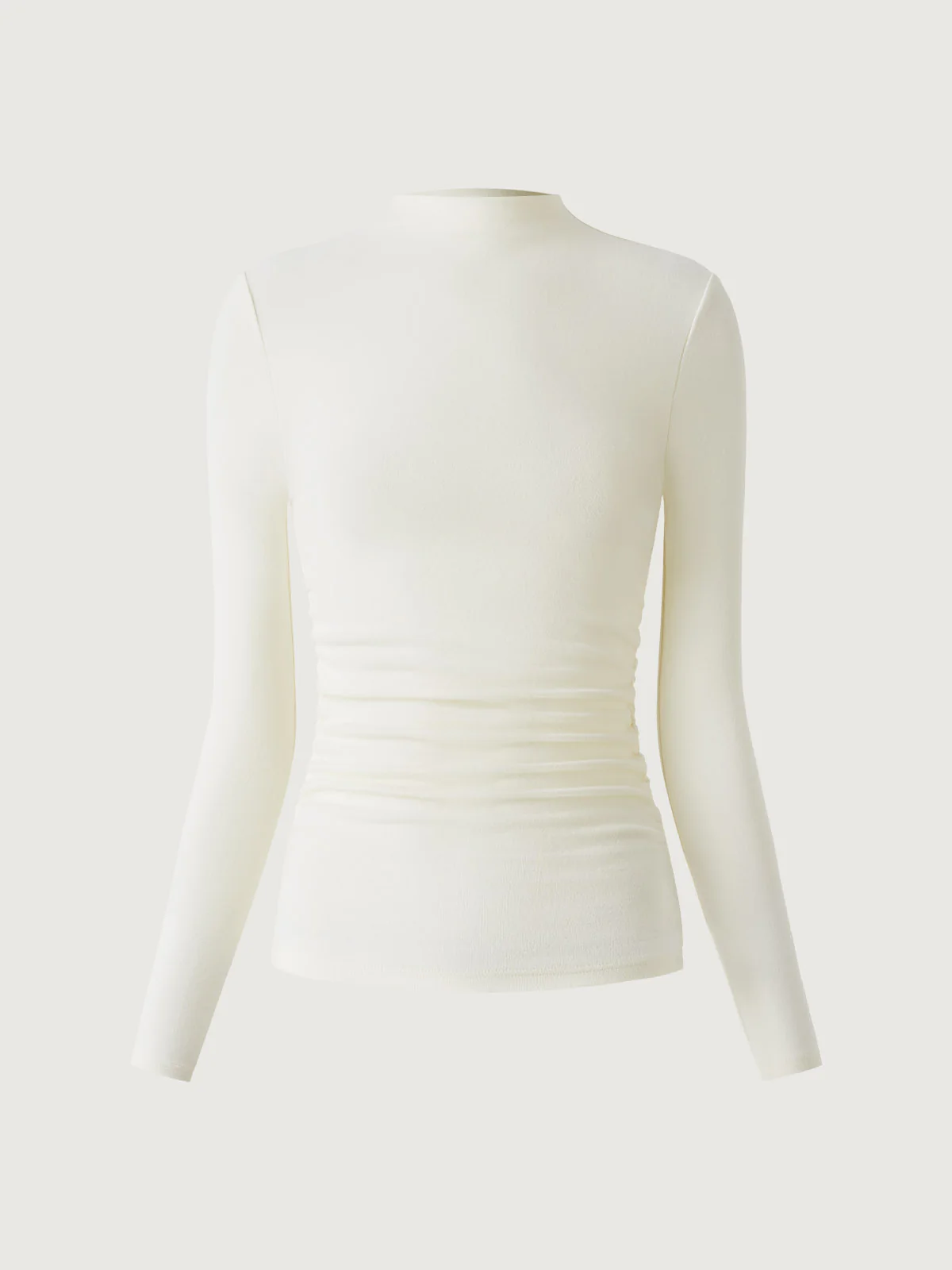 Thermal Ruched Sides Tuckable Mockneck Top - Image 6