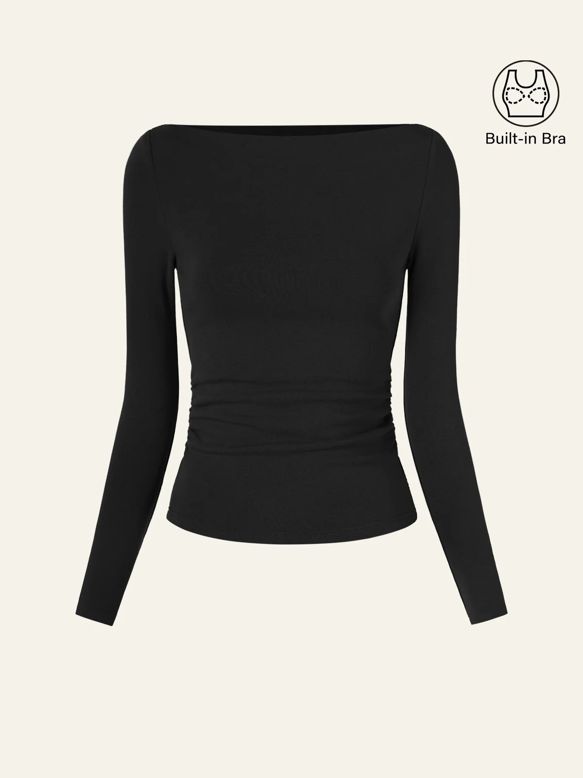 Modern Side Ruched Boatneck Bra Top - Image 10