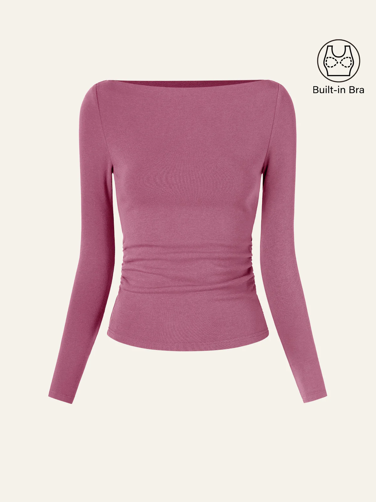 Modern Side Ruched Boatneck Bra Top - Image 16