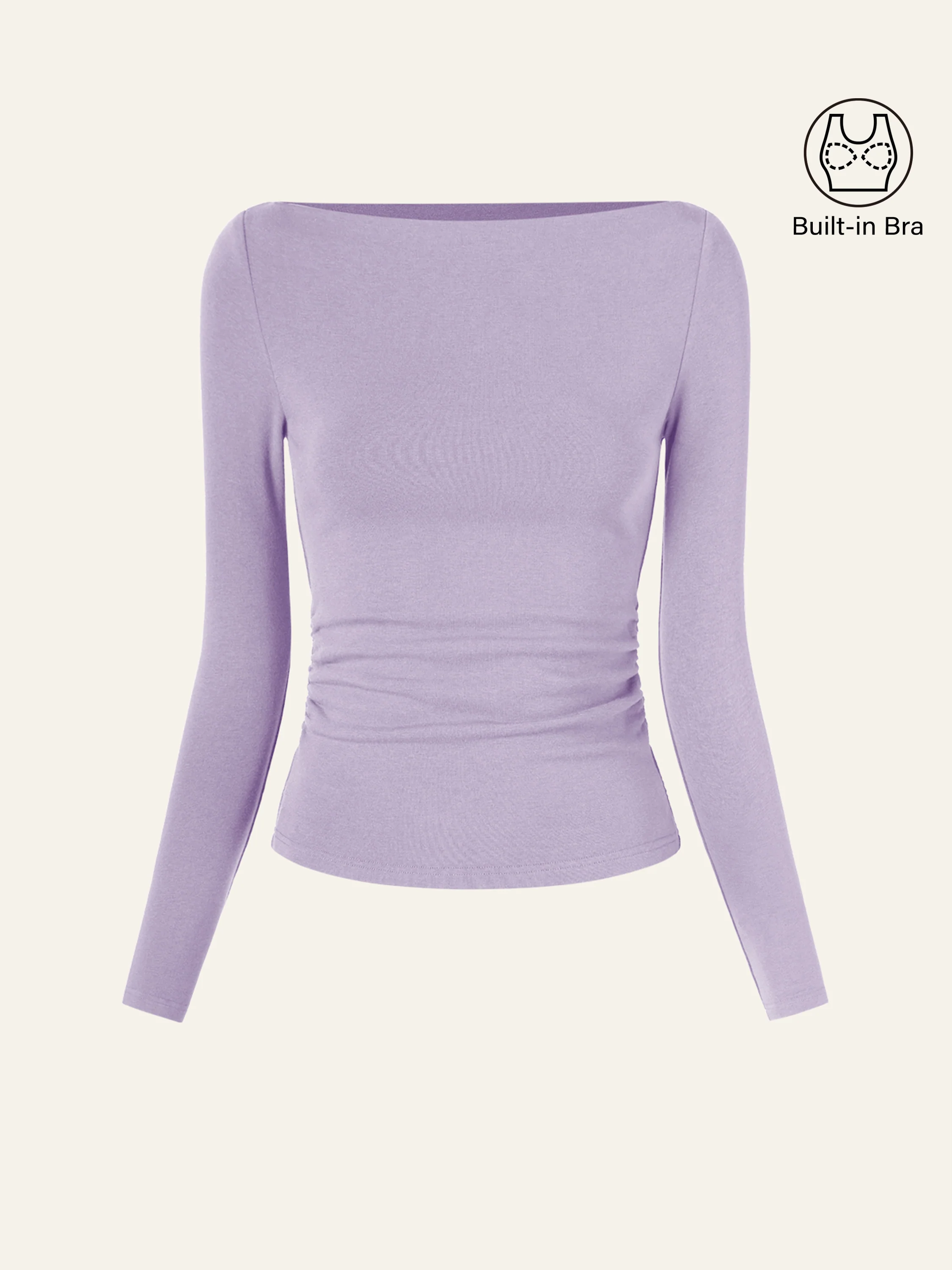 Modern Side Ruched Boatneck Bra Top - Image 18