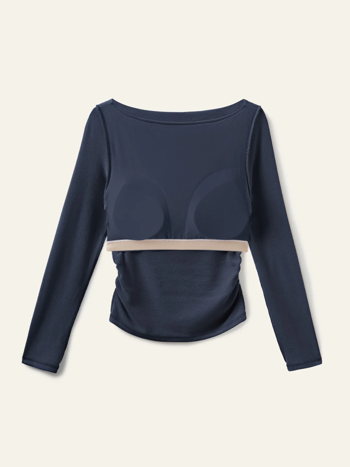 Modern Side Ruched Boatneck Bra Top - Image 5