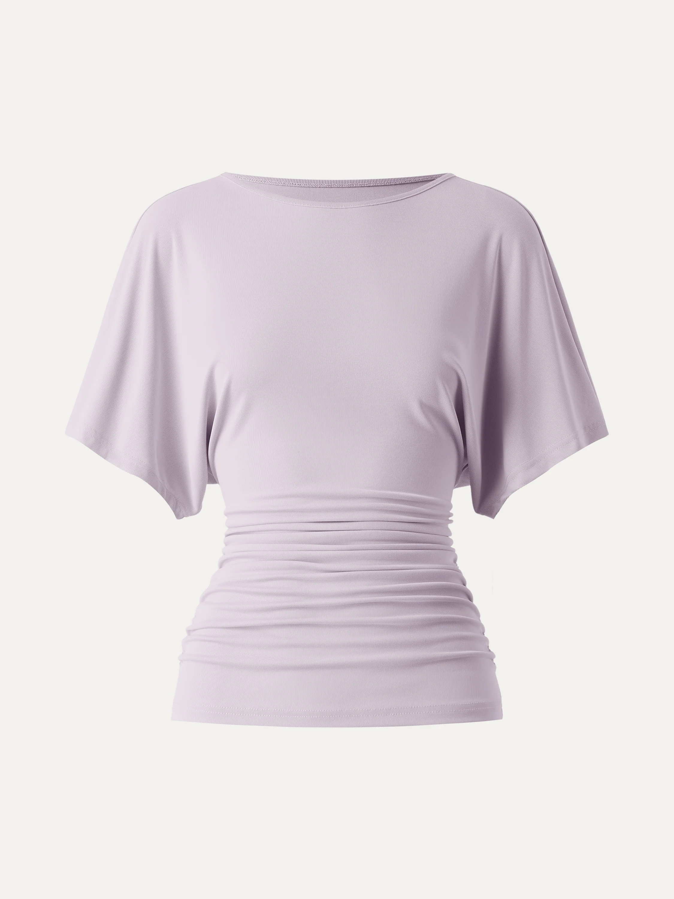 Effortless Boatneck Batwing Sleeve Side Ruched Top - Image 14