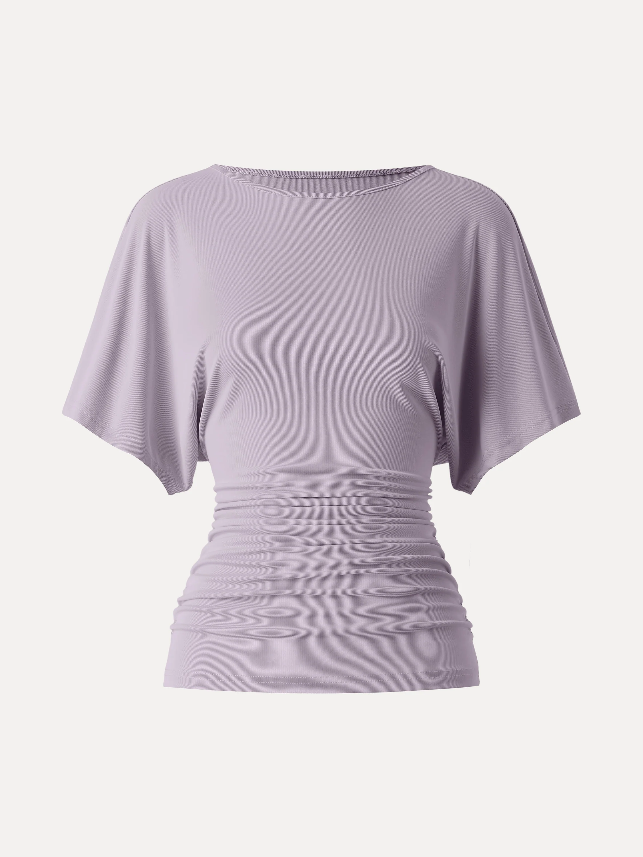 Effortless Boatneck Batwing Sleeve Side Ruched Top - Image 16