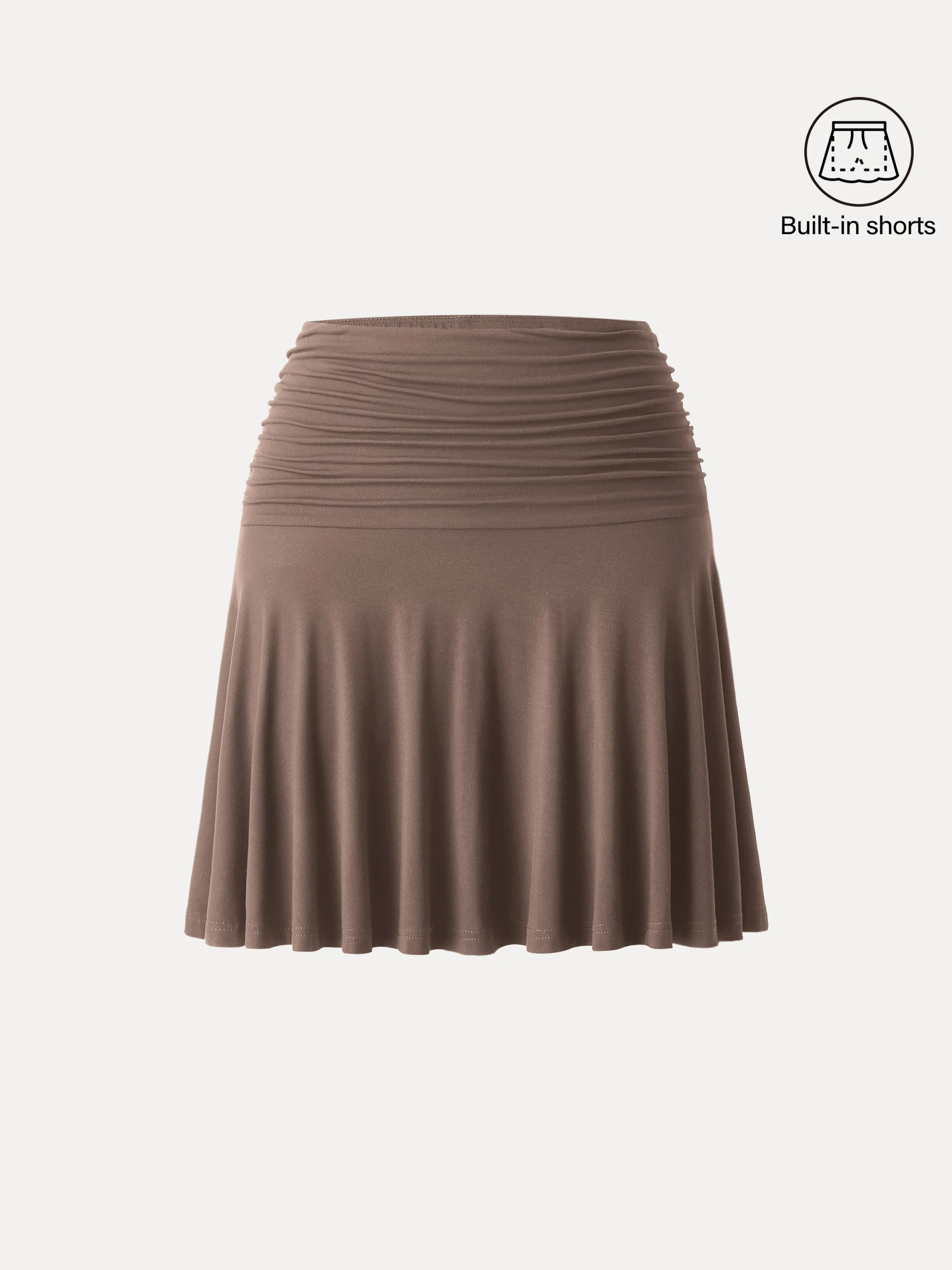 Essential Ruched Mini Circle Skirt with Lined Shorts - Image 10