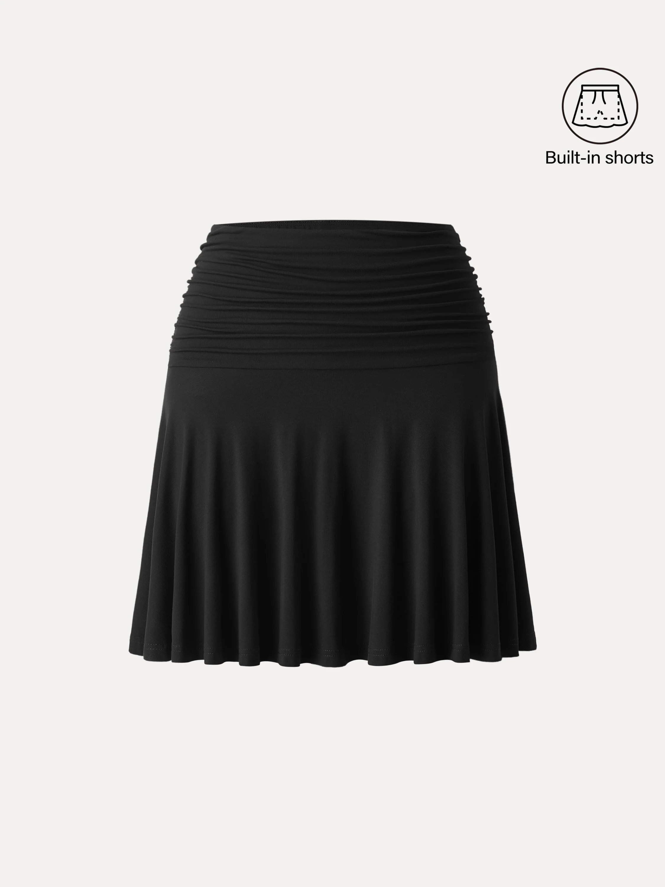 Essential Ruched Mini Circle Skirt with Lined Shorts - Image 7