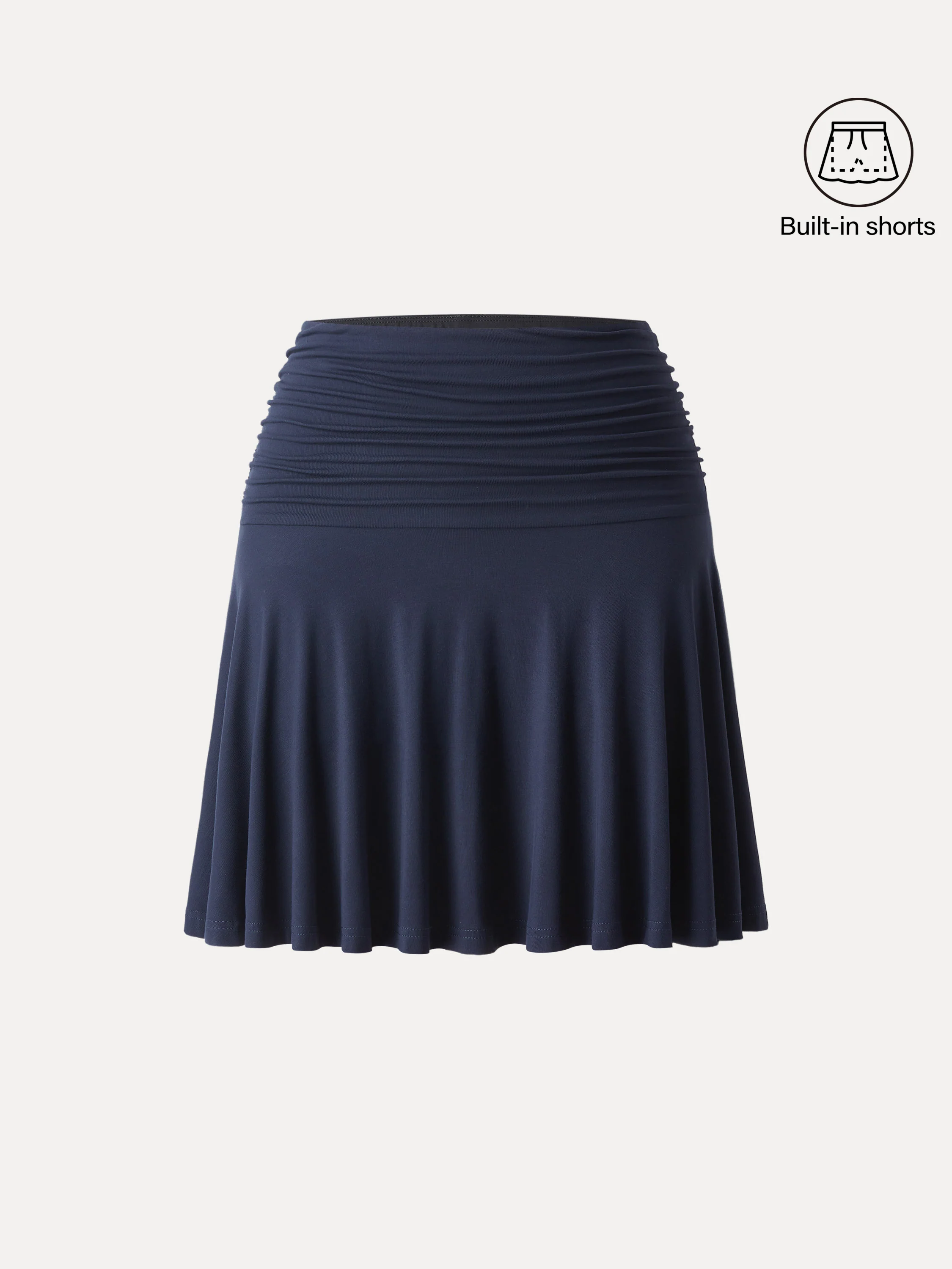 Essential Ruched Mini Circle Skirt with Lined Shorts - Image 9