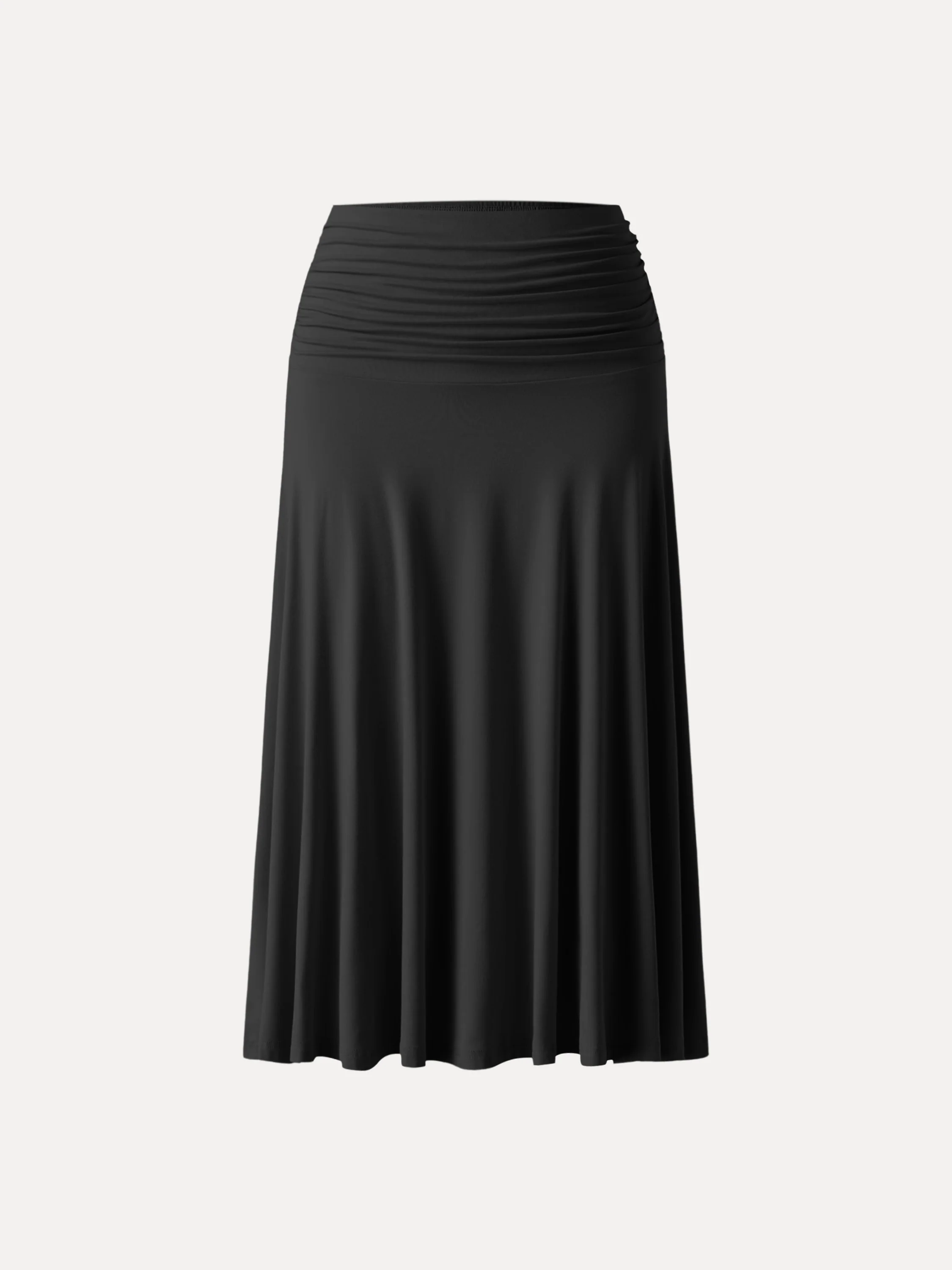 Flowy Side Ruched A-line Midi Skirt - Image 12