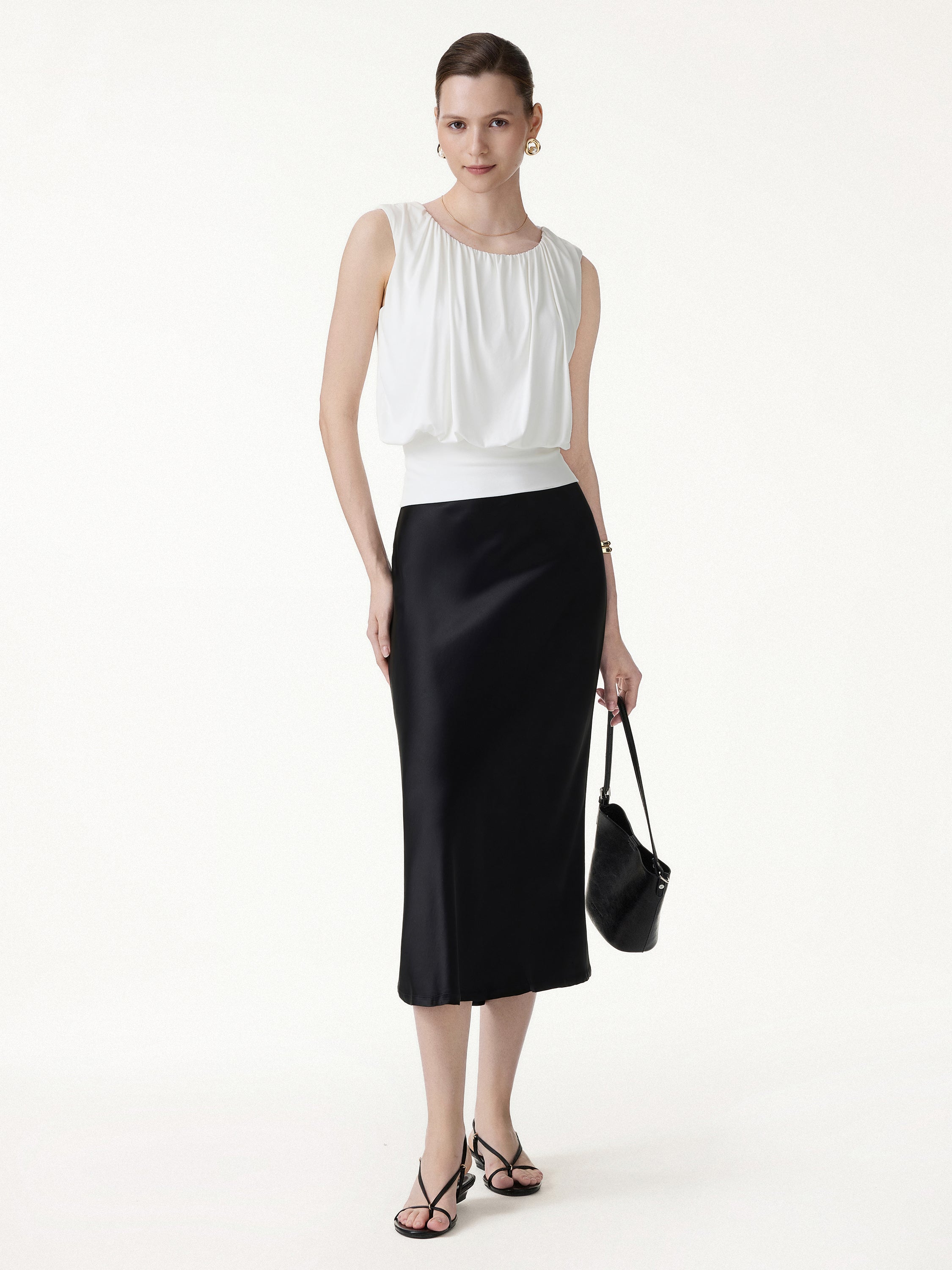 Round Neck Gathered Sleeveless Bra Top - Image 2