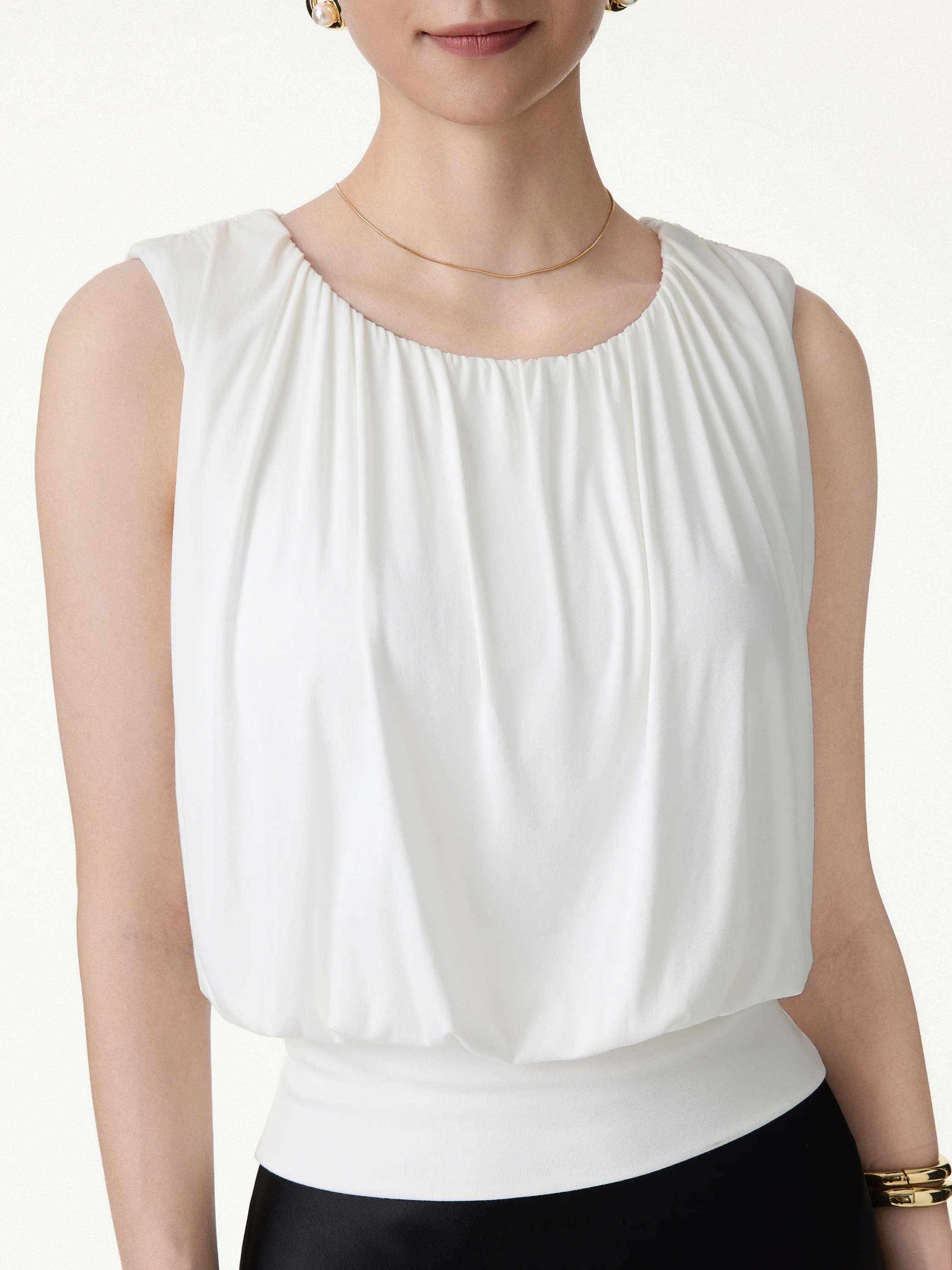 Gathered Sleeveless Bra Top - Image 5