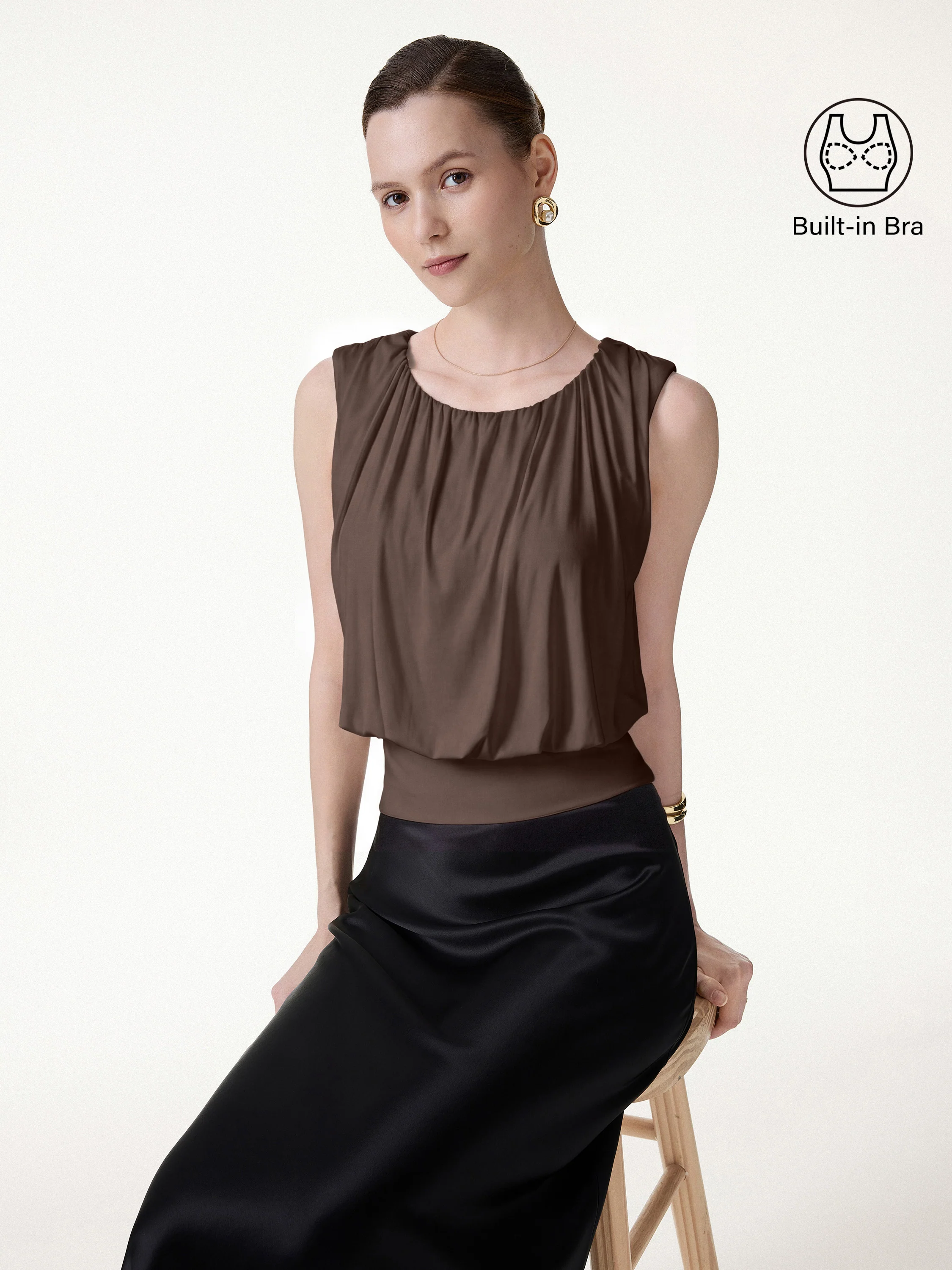 Gathered Sleeveless Bra Top - Image 8