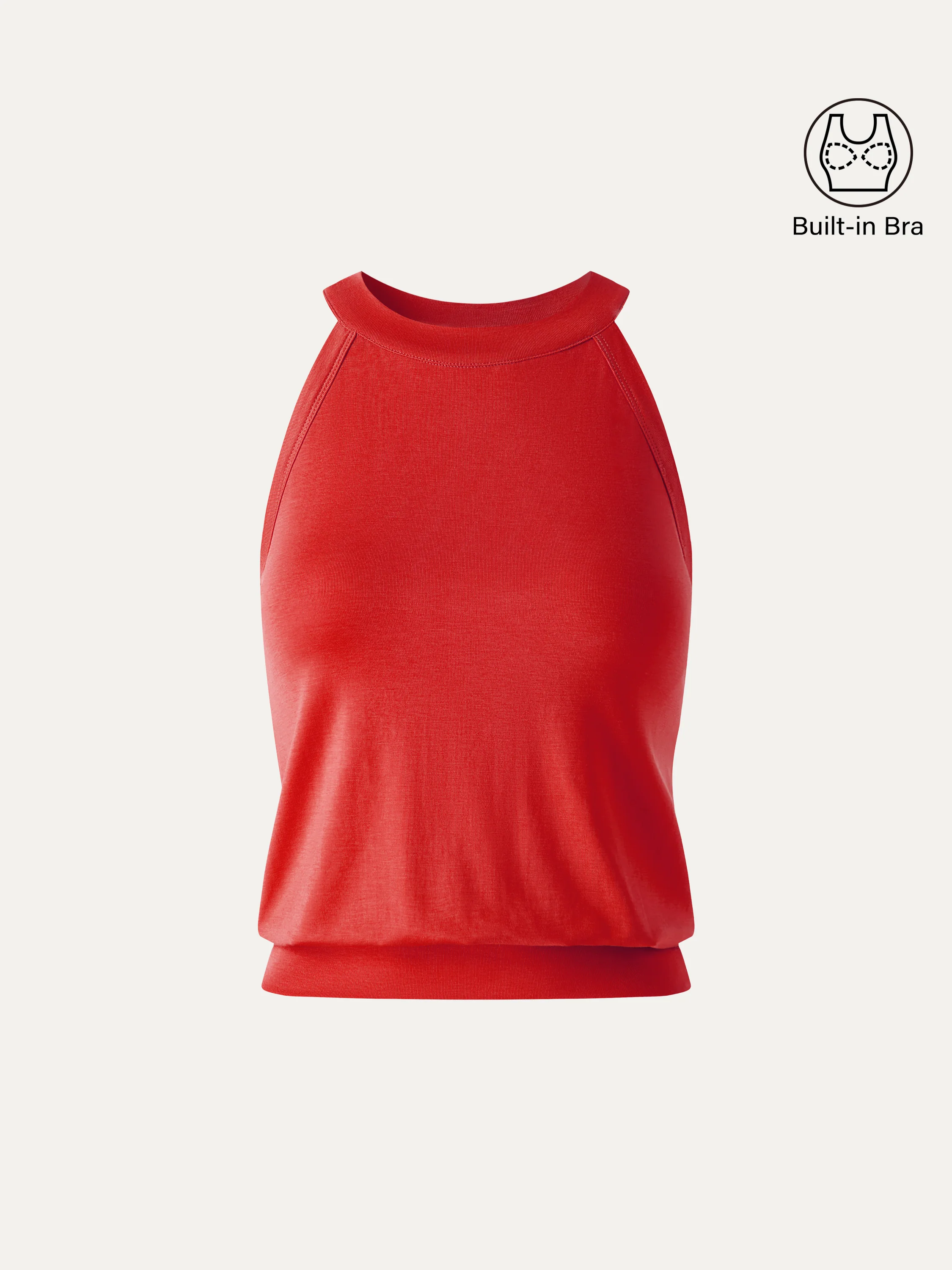 Halter Neck Banded Hem Bra Tank - Image 11