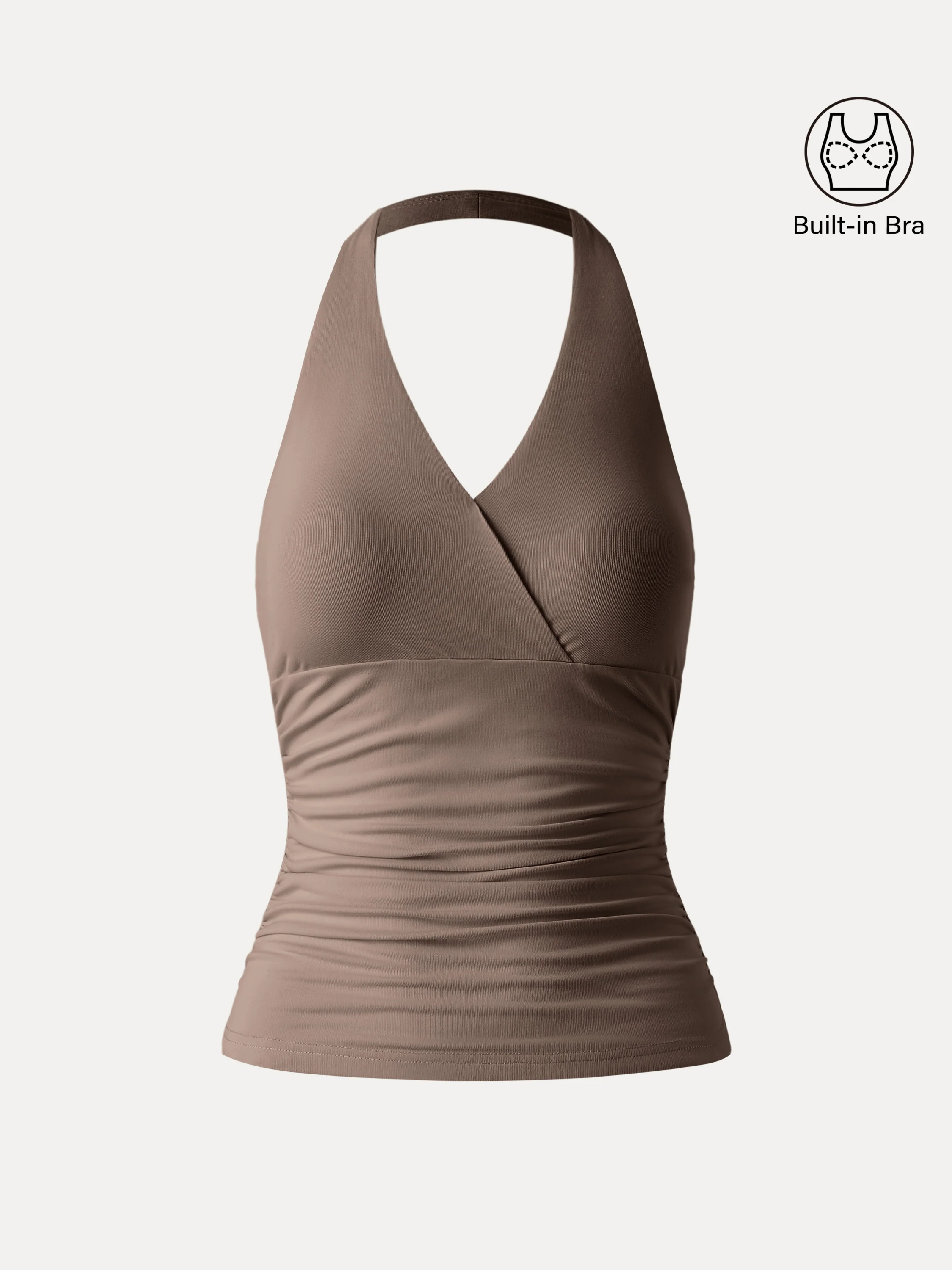 Halter Neck Side Gathered New Airy Bra Tank - Image 10