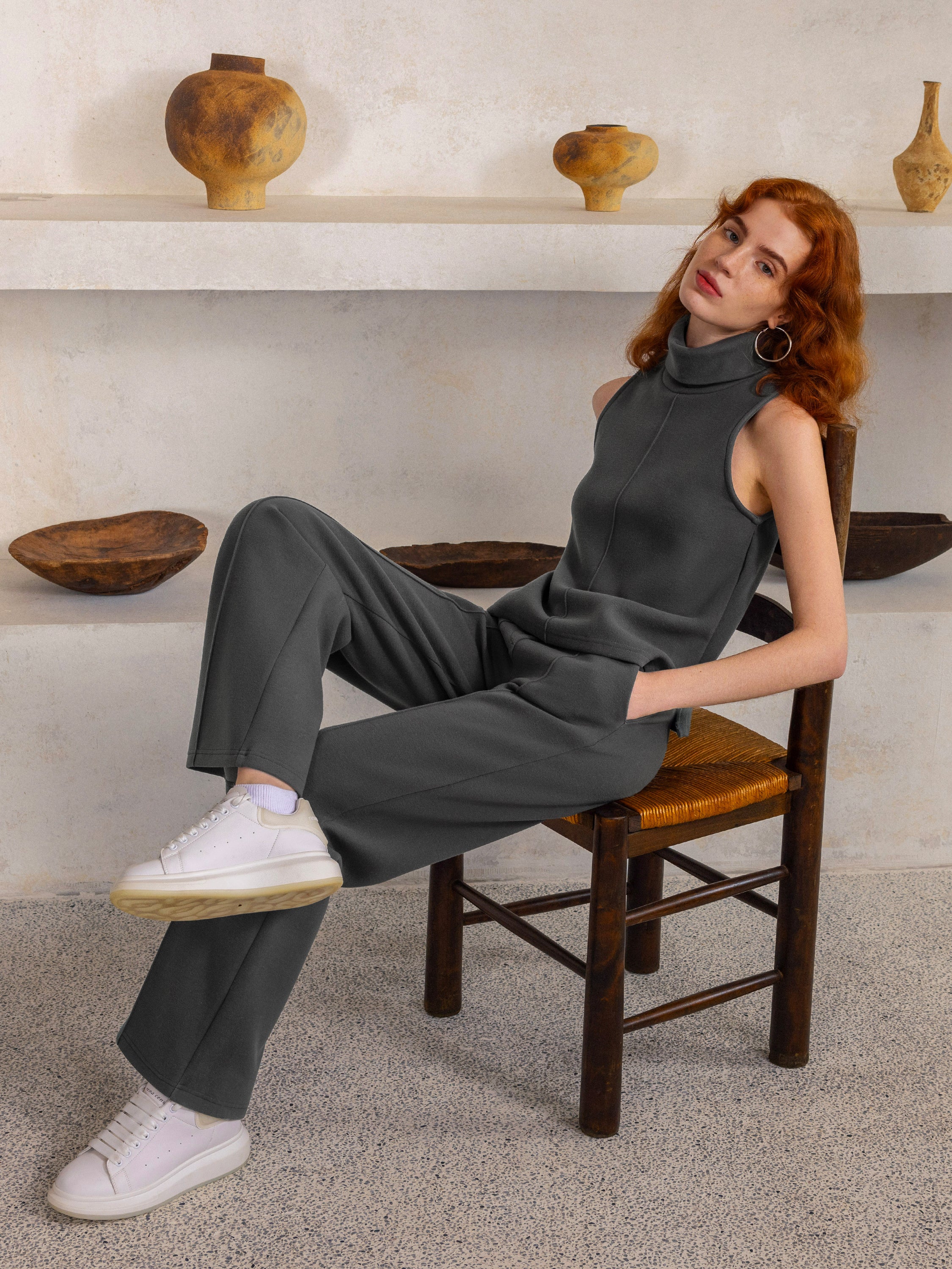 High Waisted Straight Leg Pull On Pant - Image 9