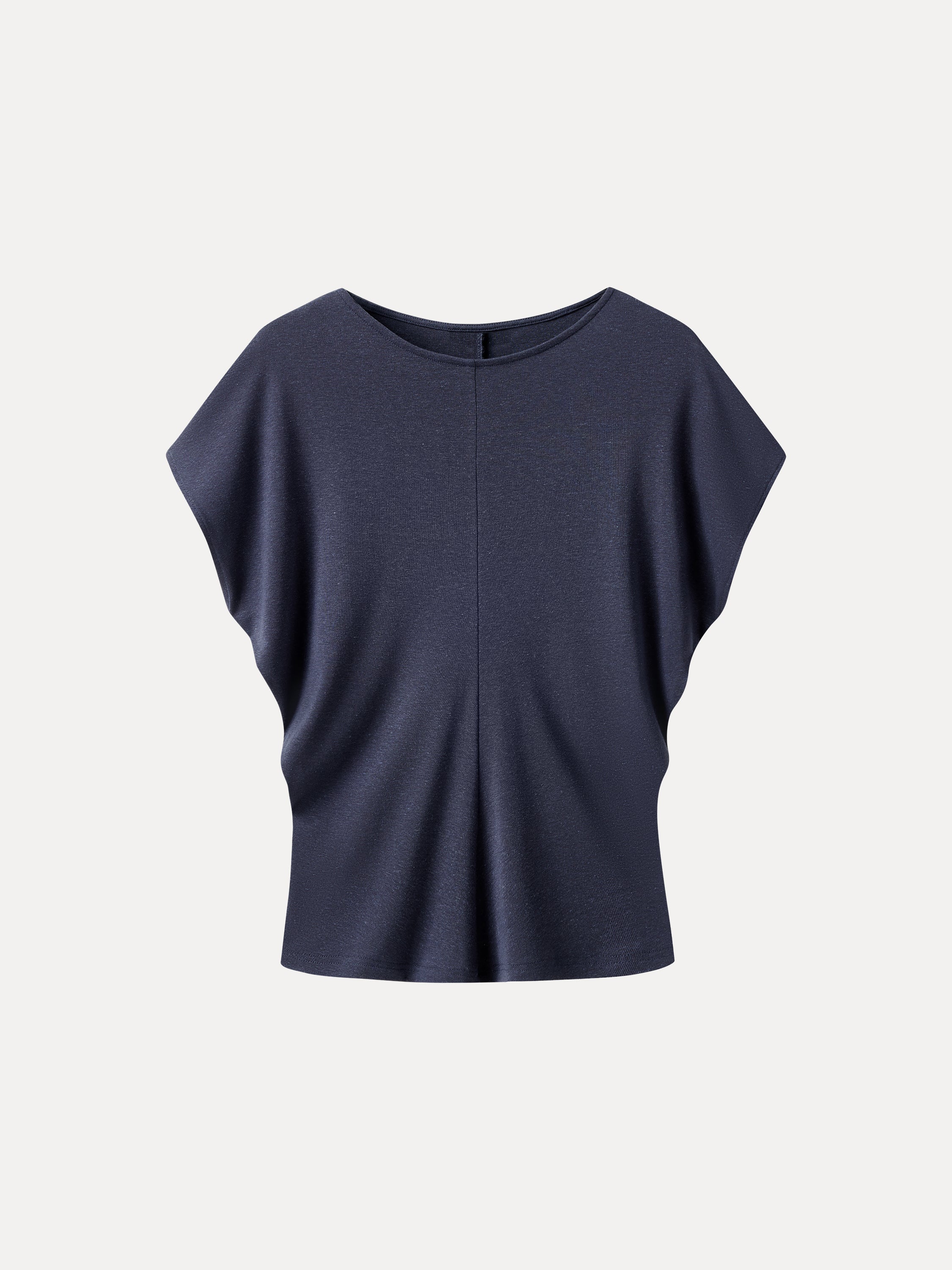 Linen-Blend Round Neck Relaxed Summer Top - Image 6