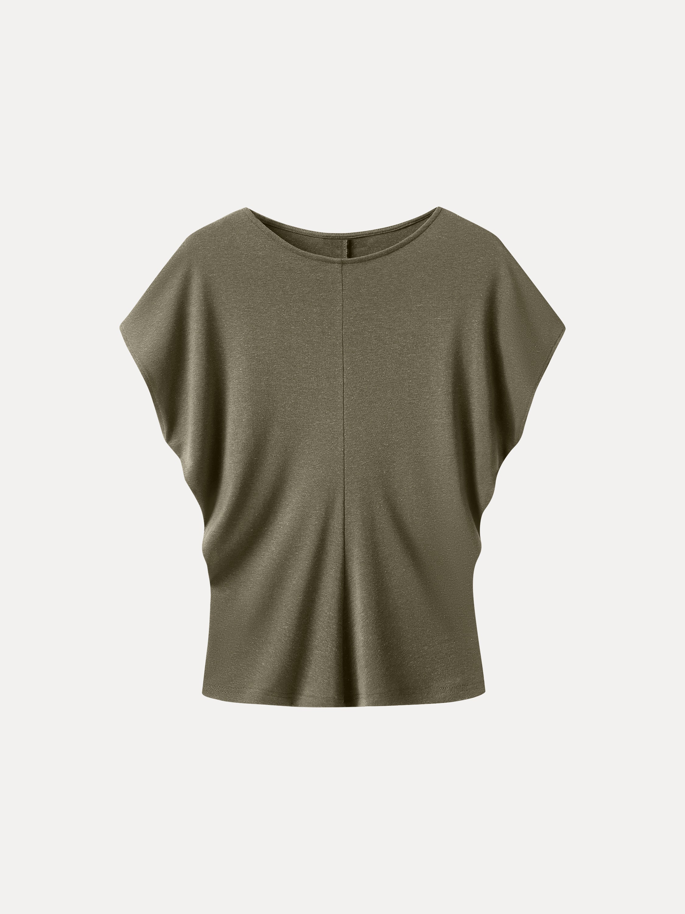 Linen-Blend Round Neck Relaxed Summer Top - Image 8
