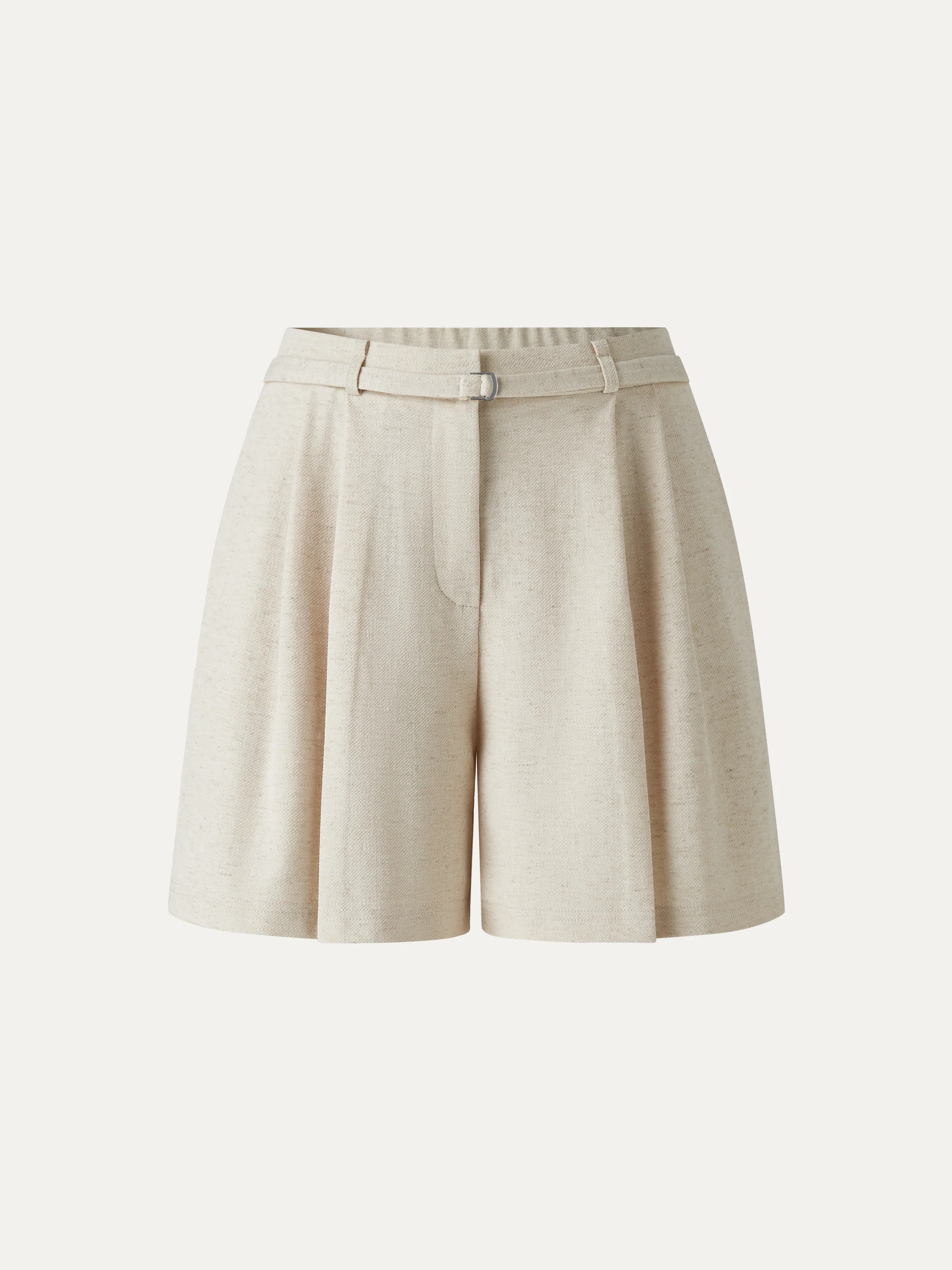 Linen-Like Mid Rise Wide Leg Shorts with Pockets - Image 6